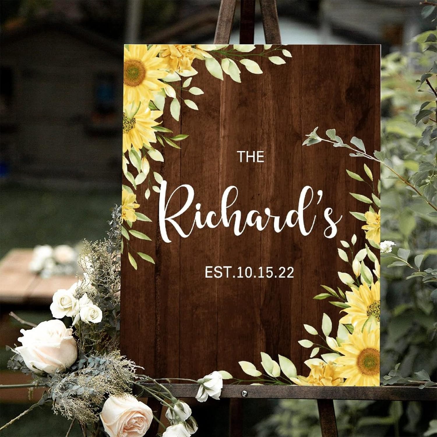 Alioyoit 12x16 Inch Rustic Wood Wedding Welcome Sign
