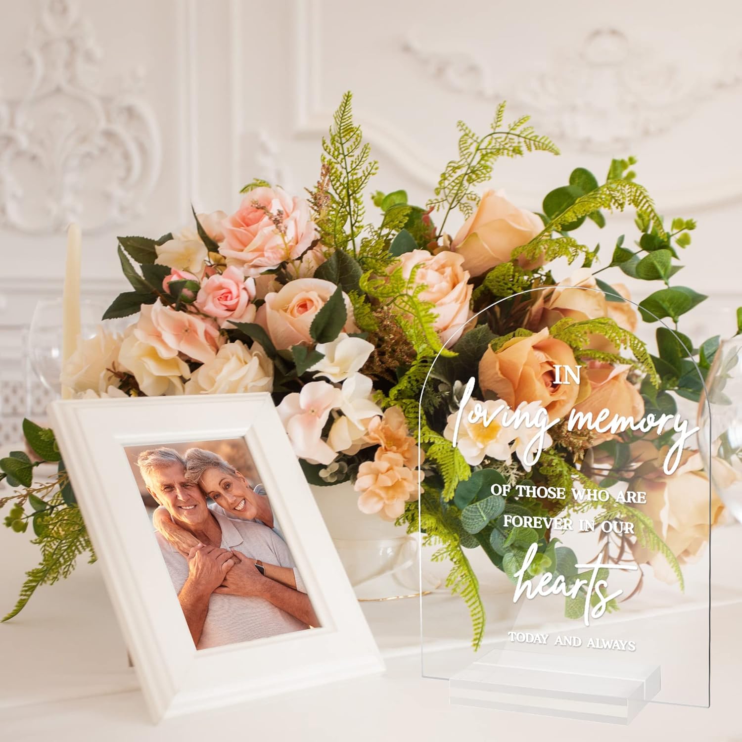 4pcs Clear Acrylic Wedding Signs for Ceremony and Reception