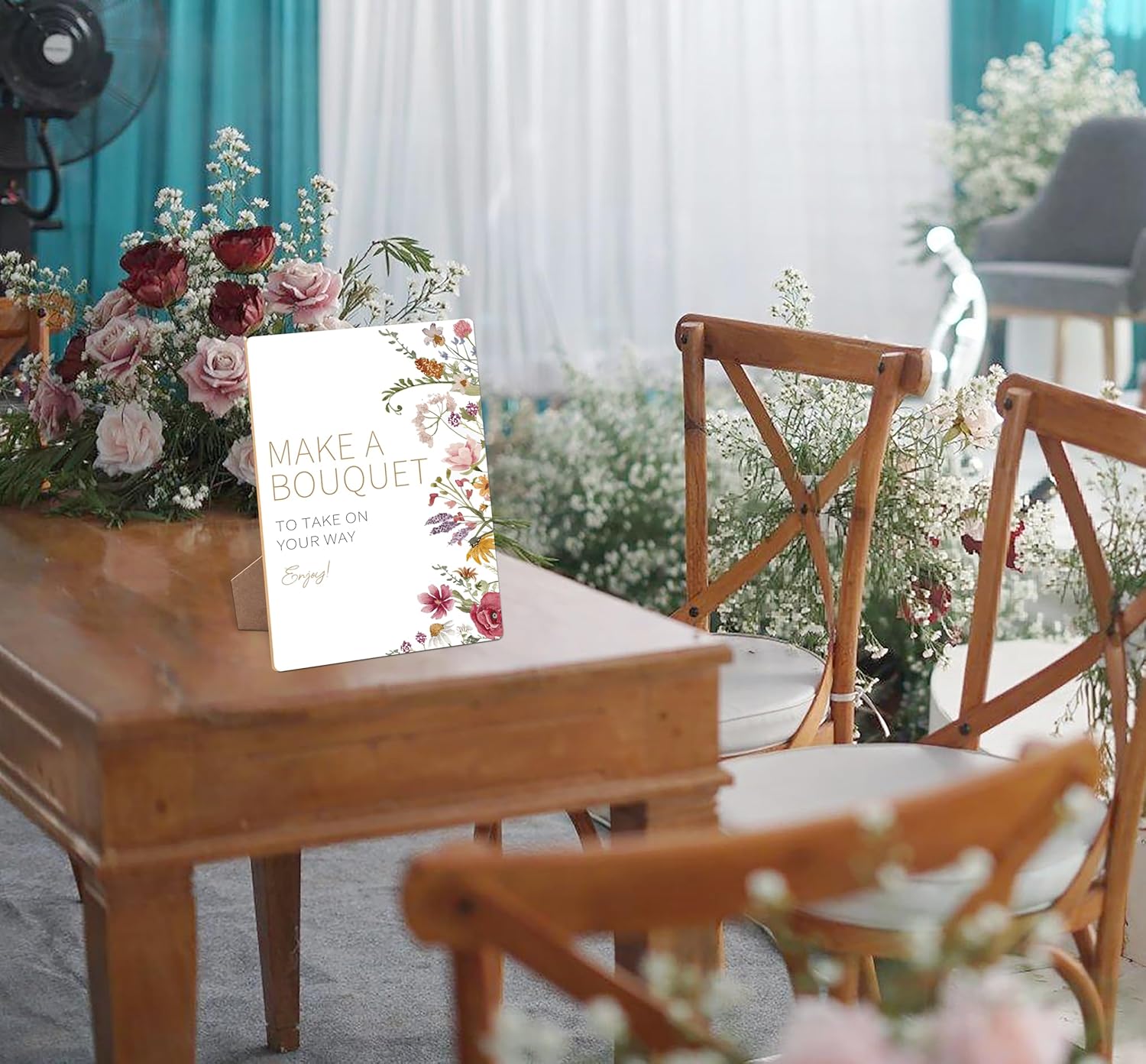 Modern Wedding Wooden Sign with Stand 8x11 Inch