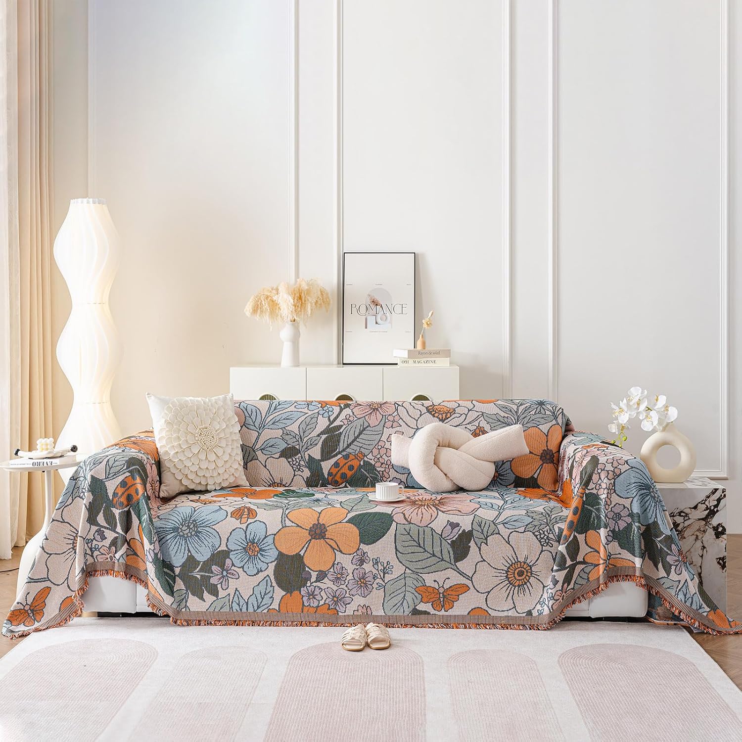 DREAMINGO Vintage Floral Jacquard Sofa Slipcover