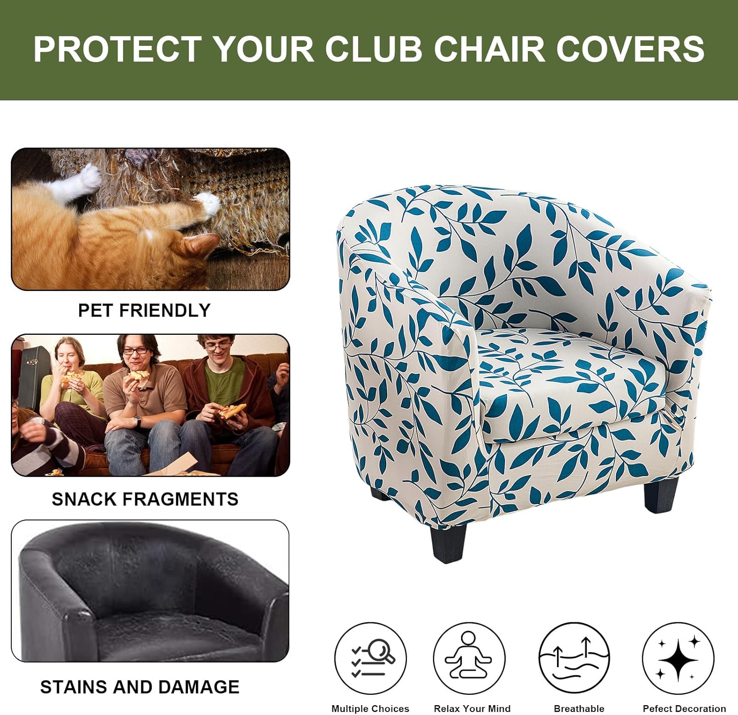 HAOYONG 2 Piece Stretch Armchair Slipcover