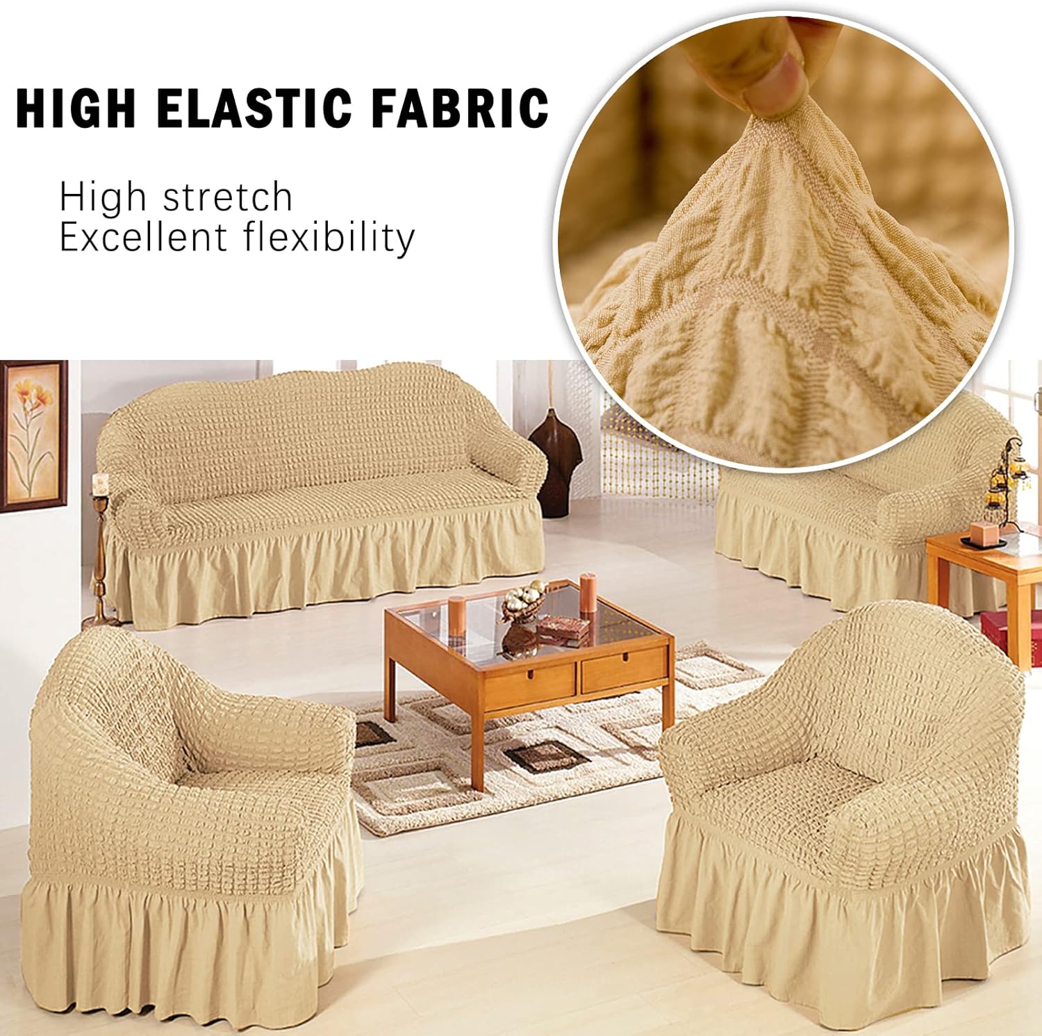 Jeloris Stretch Armchair Slipcover with Skirt