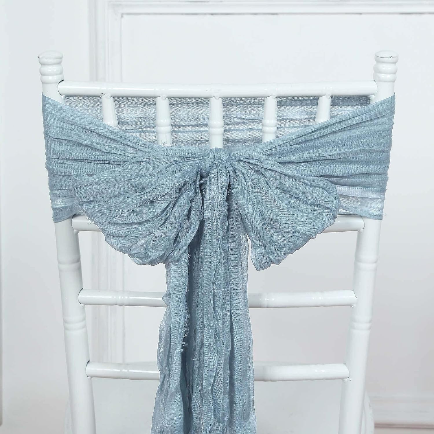 Efavormart 5 Pack Dusty Blue Gauze Chair Sashes
