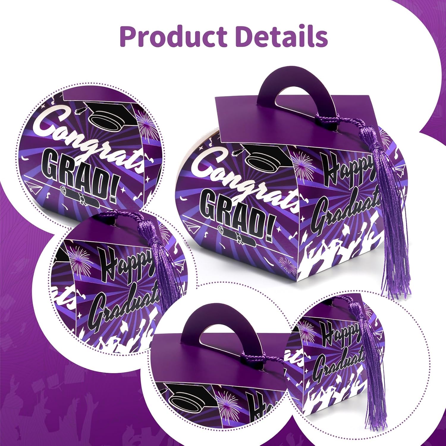 COTOPHER Graduation Cap Gift Boxes with Tassel 36 Pcs