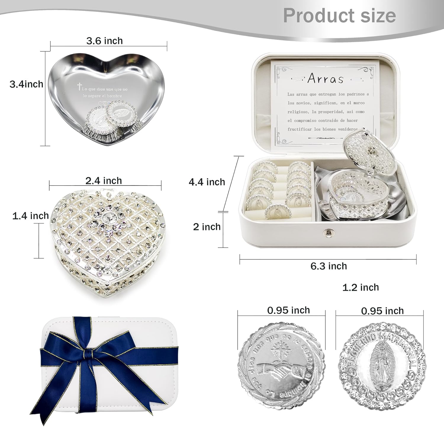 Catholic Wedding Arras Set with Decorative Box