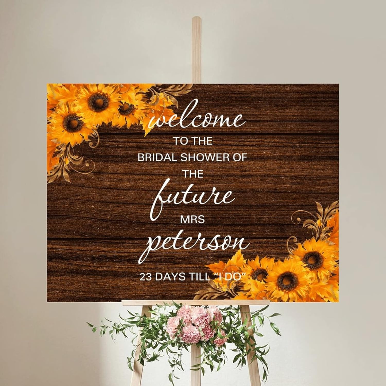 Alioyoit 12x16 Inch Wood Wedding Welcome Sign