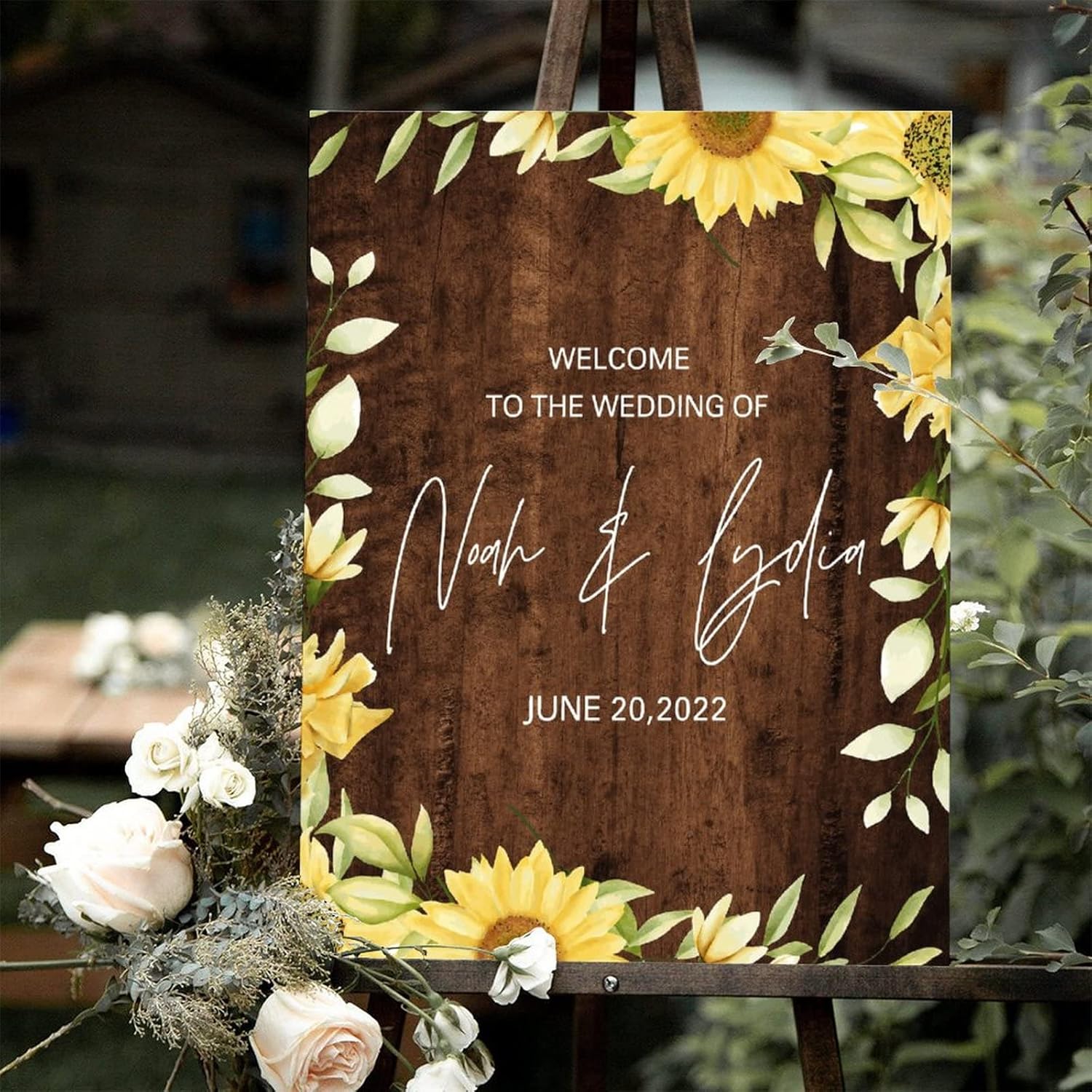 Alioyoit Rustic Wooden Wedding Welcome Sign 1