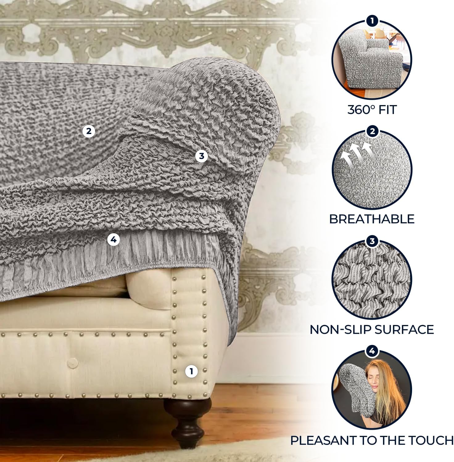 Mamma Mia Covers Chair Cover - 1-Piece Stretch Slipcover for Armchair