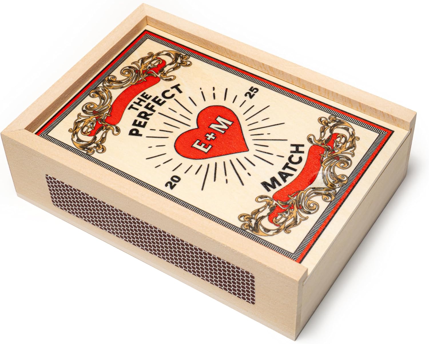 Personalized Couples Matchbox Custom Wooden Keepsake