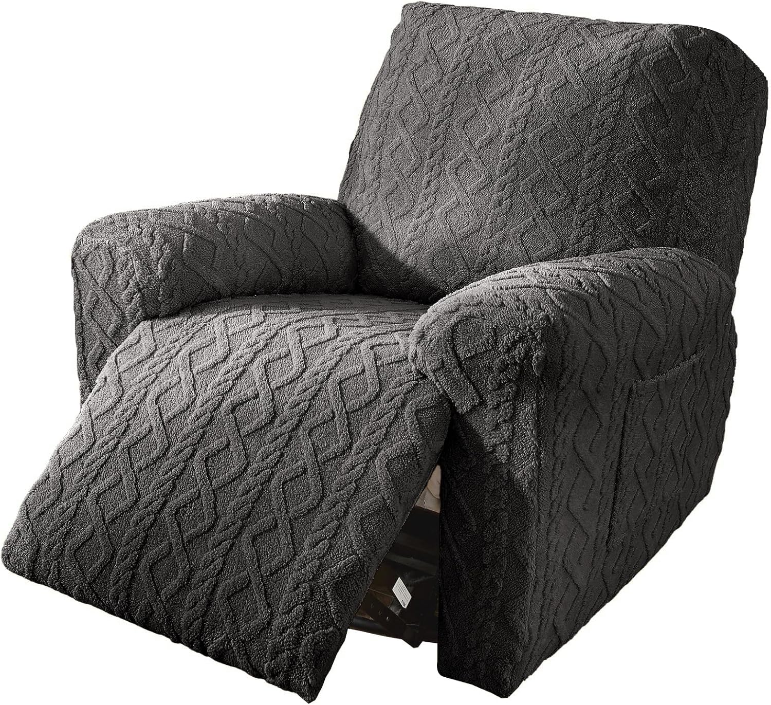 vctops 4 Piece Geometric Plush Recliner Slipcover