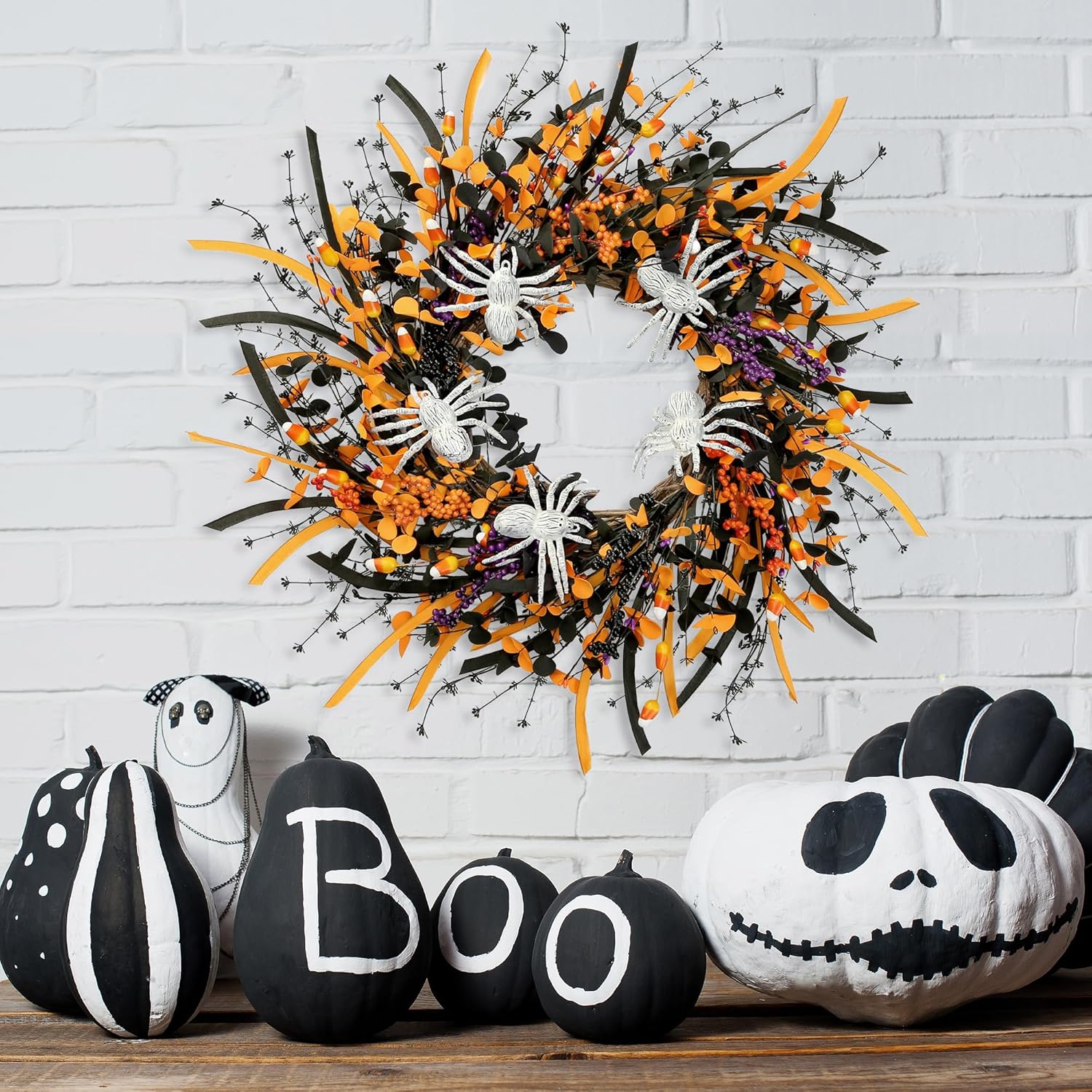 Sggvecsy Halloween Wreath 23 Inch Decor