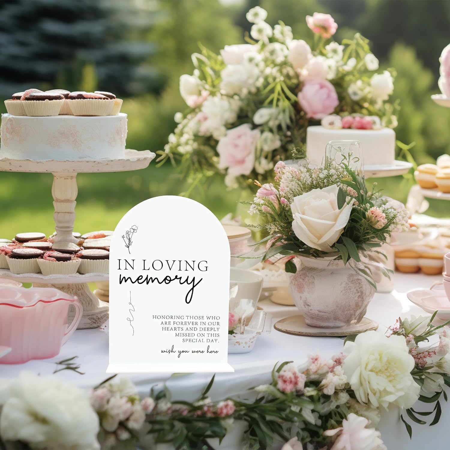 In Loving Memory Wedding Sign Acrylic Stand 65 x 9 Inch