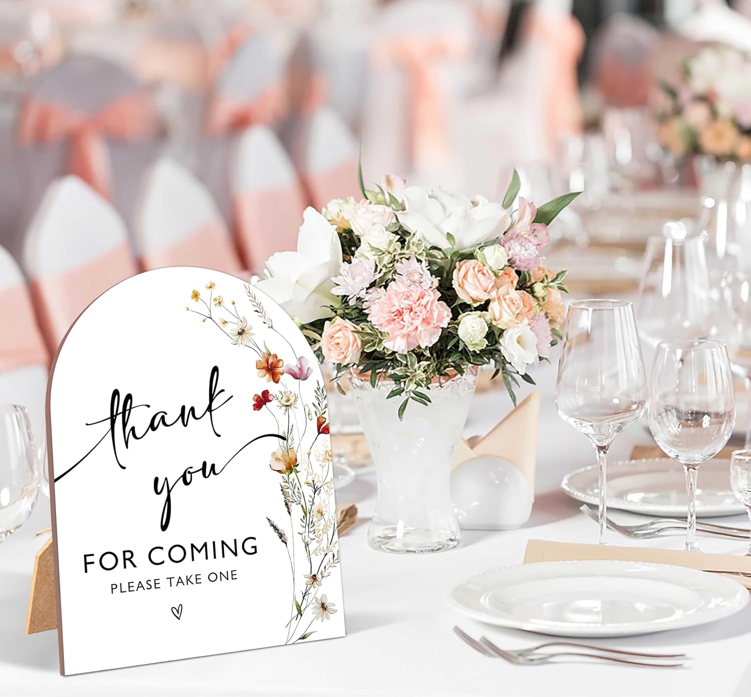 Wildflower Thank You For Coming Sign Wedding Reception Decor