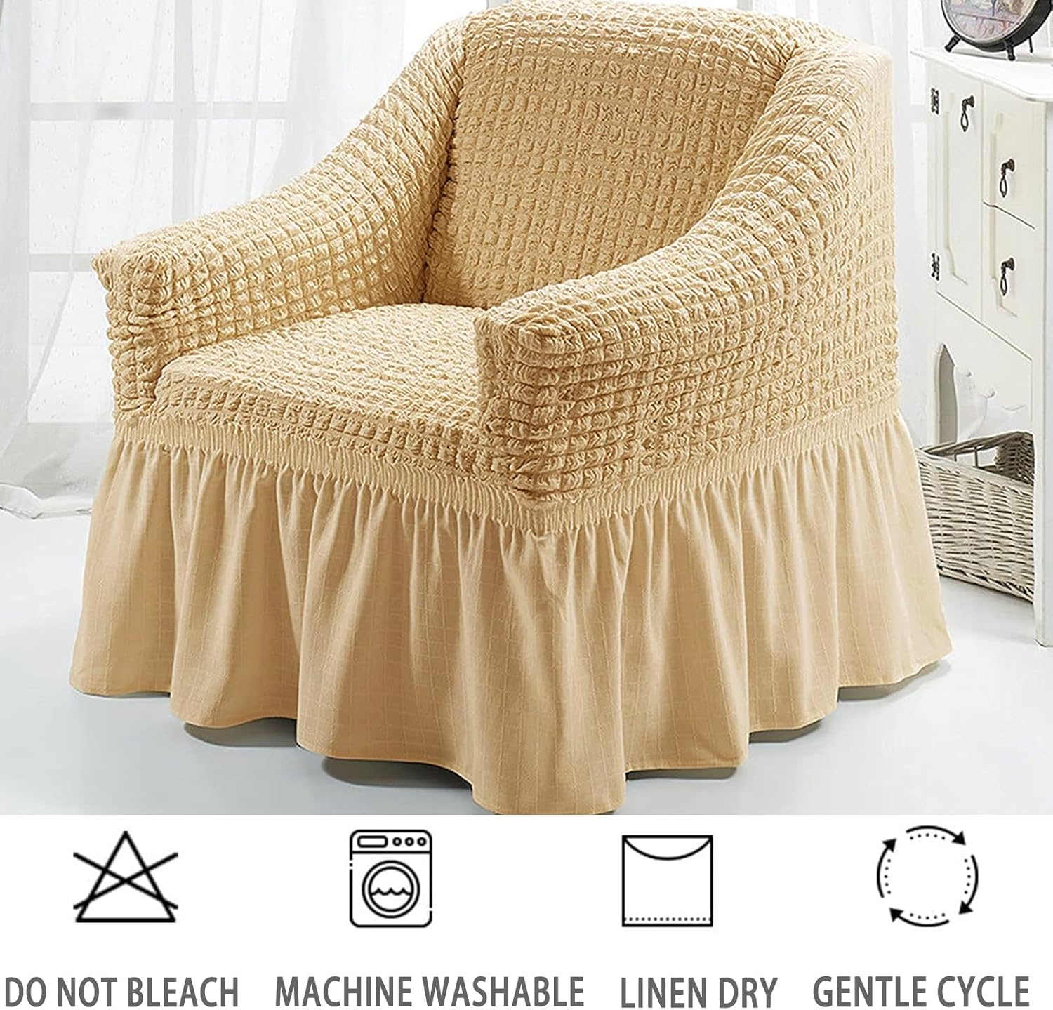 Jeloris Stretch Armchair Slipcover with Skirt