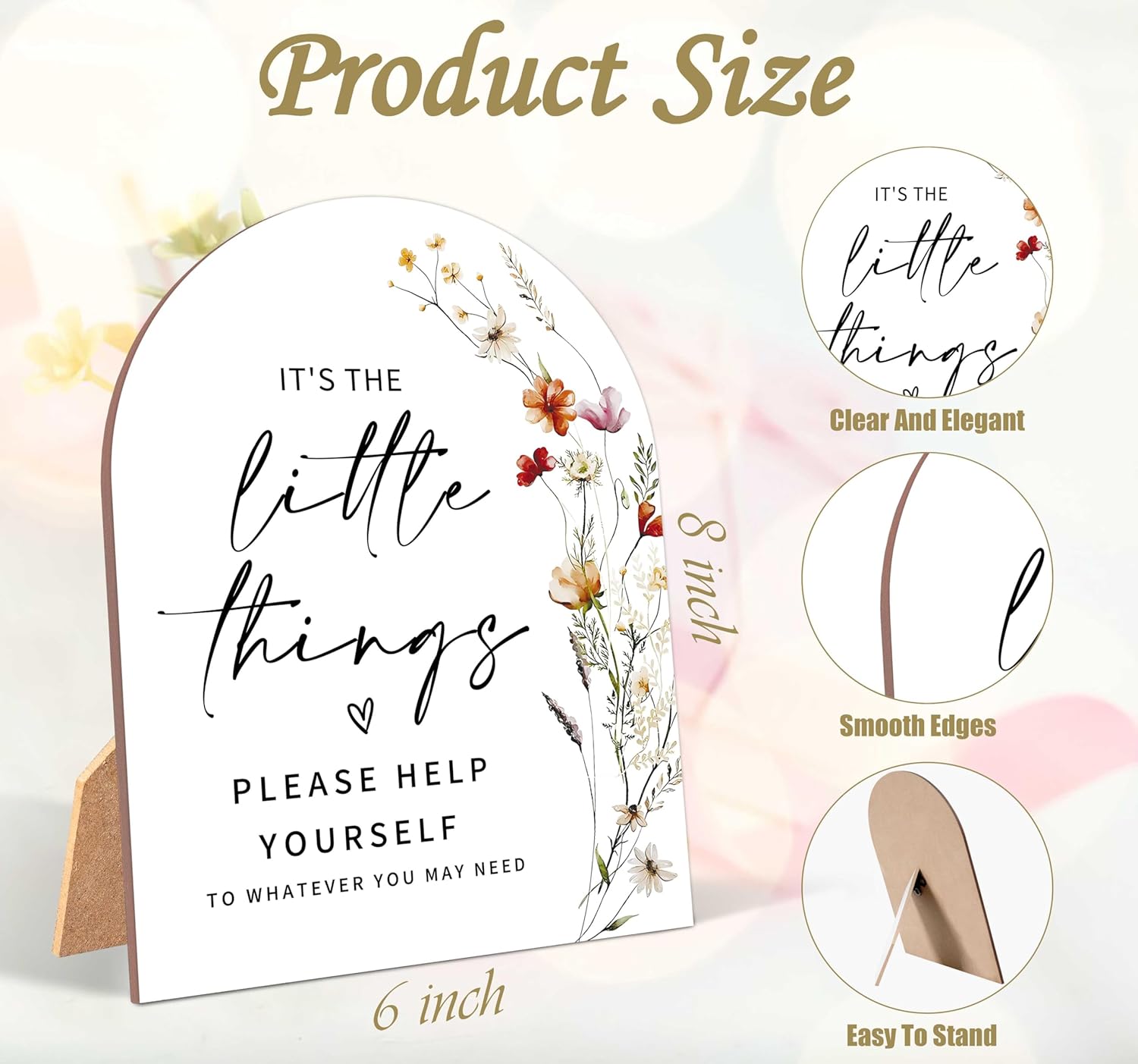 Wildflower Wedding Reception Sign with Stand