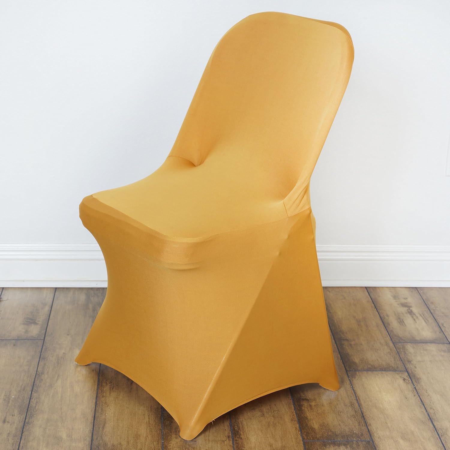 6pcs Gold Spandex Folding Chair Covers for Parties