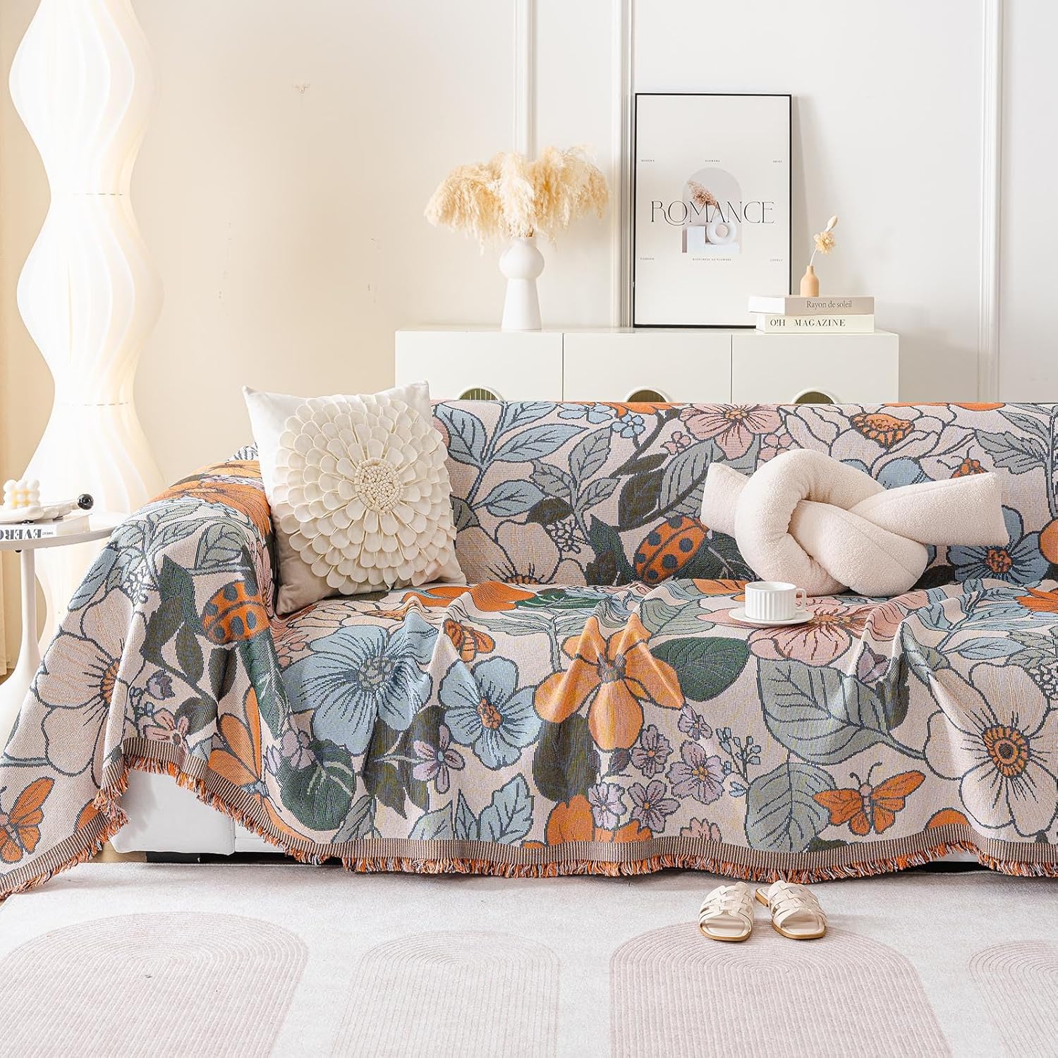 DREAMINGO Vintage Floral Jacquard Sofa Slipcover