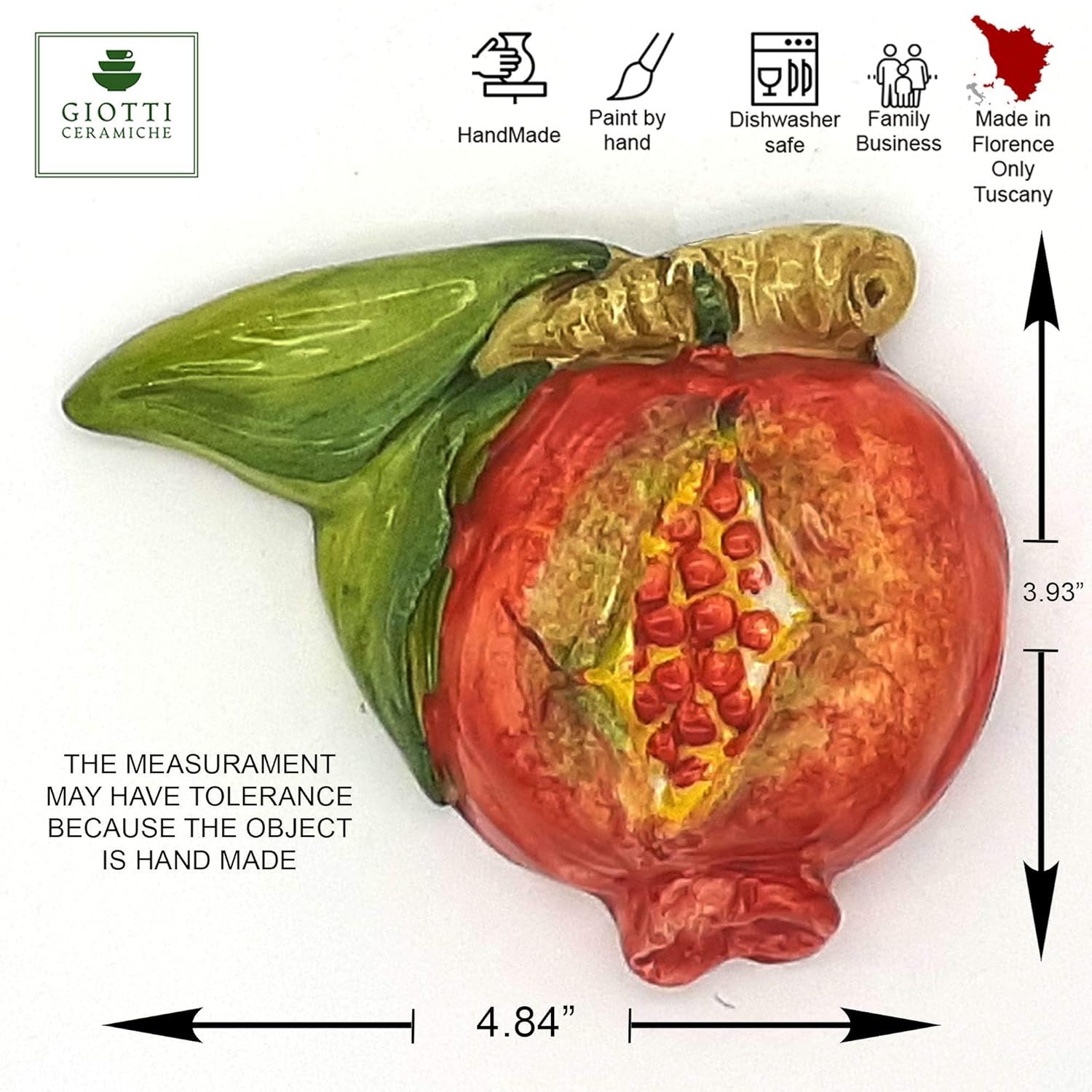 Italian Ceramic Pomegranate Wall Decorations