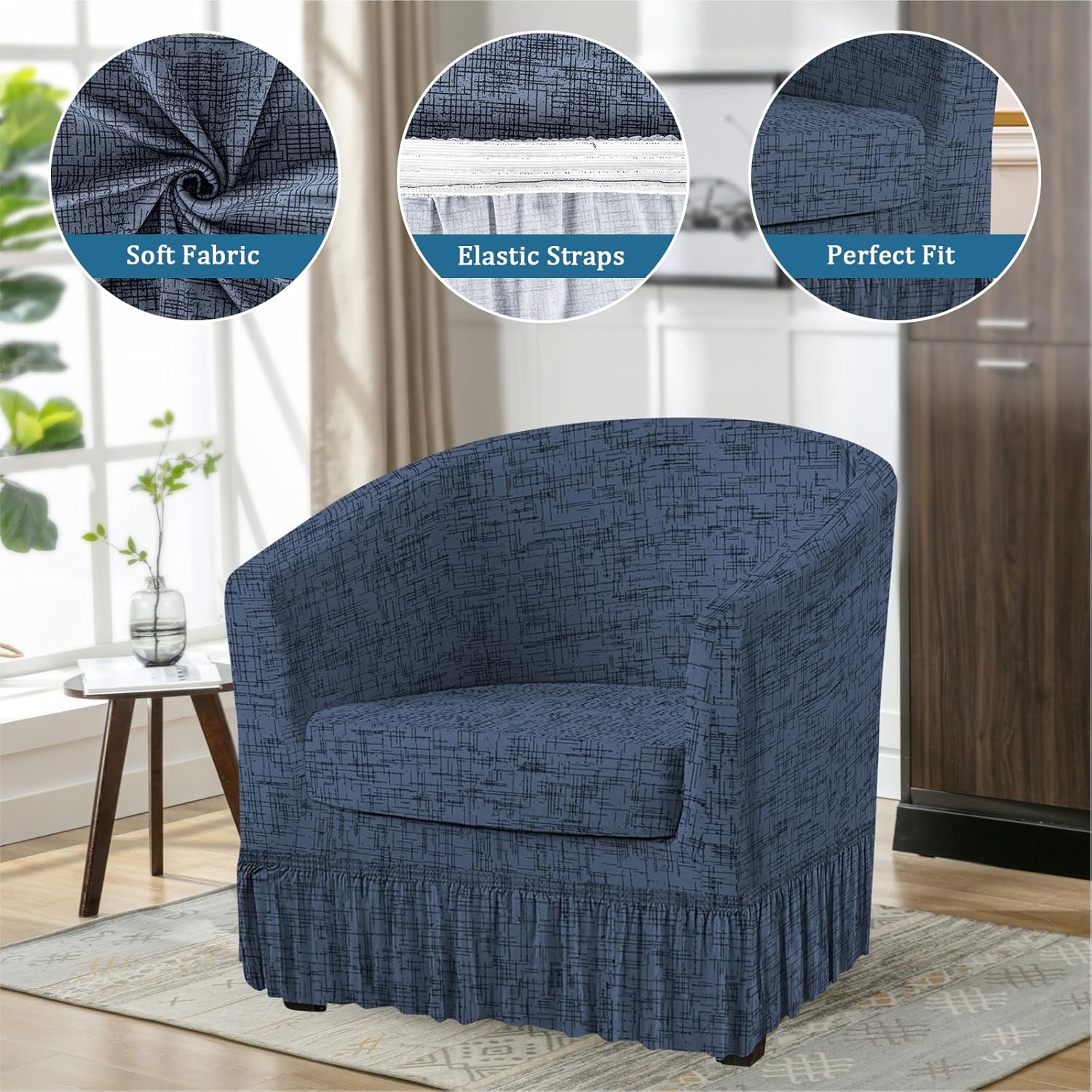FUANGUI 2 Piece Club Chair Slipcover Set