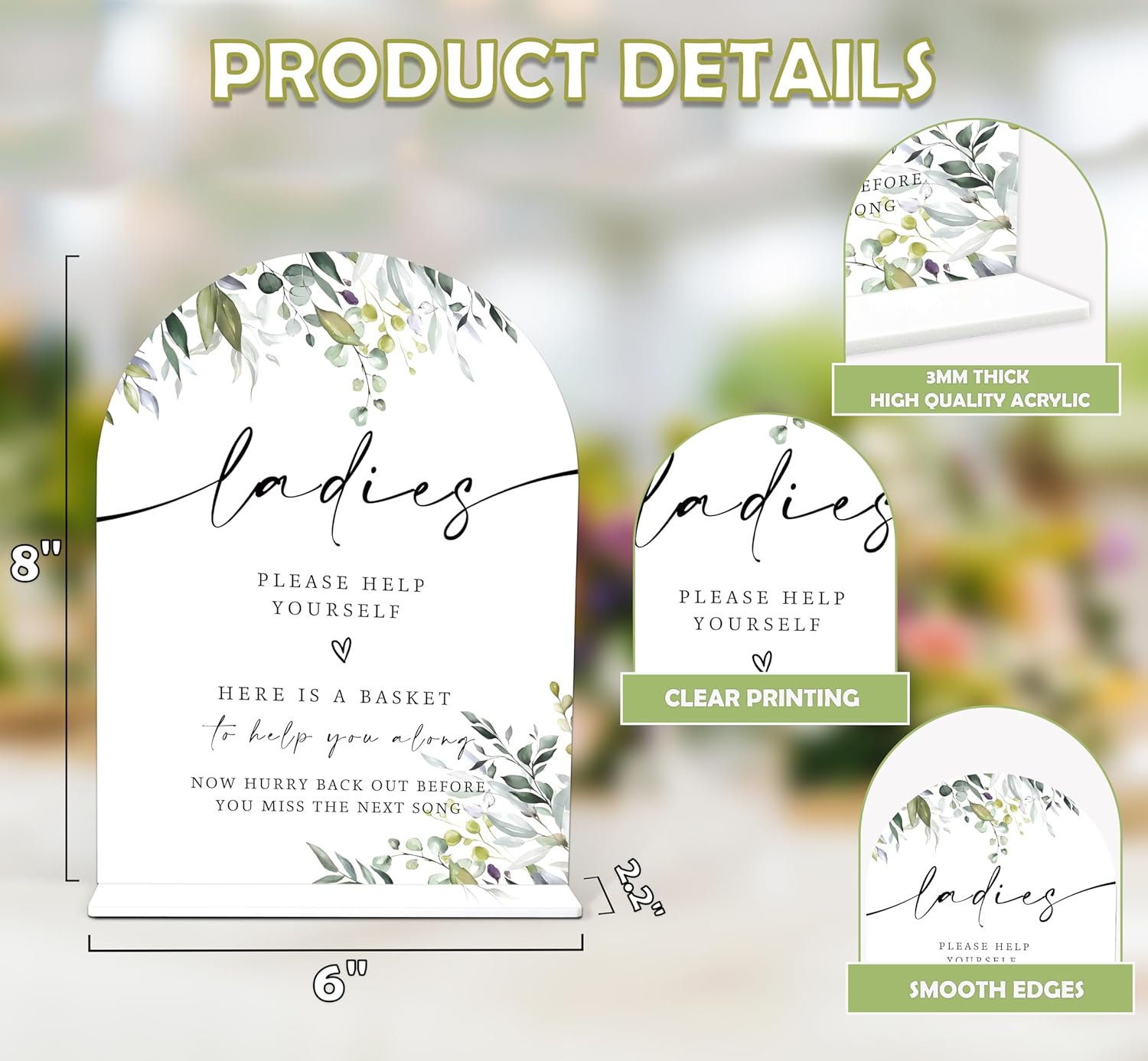 2 Pcs White Arch Wedding Signs for Ceremony and Reception