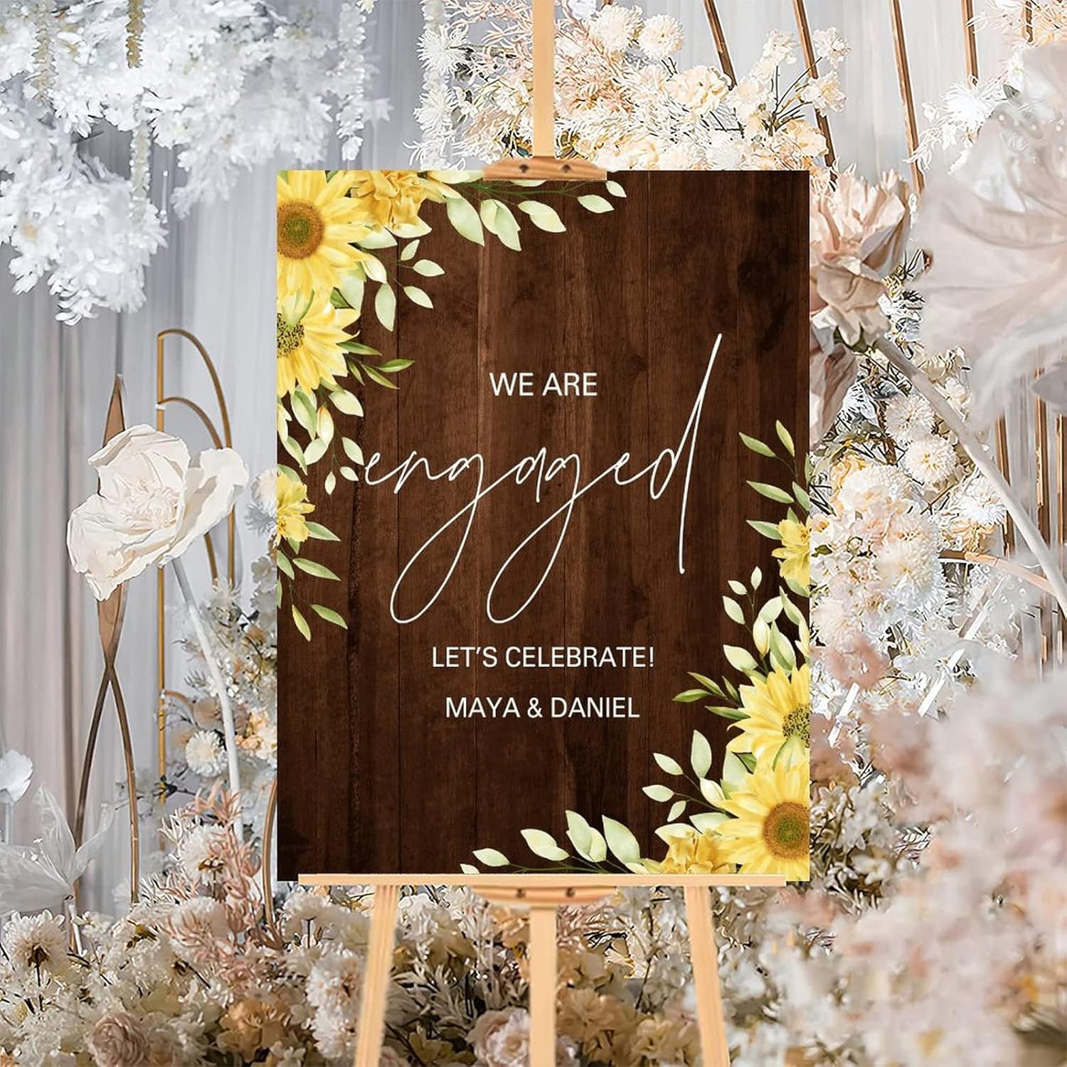 Custom Wedding Welcome Sign 12x16 Inch Brown Wood