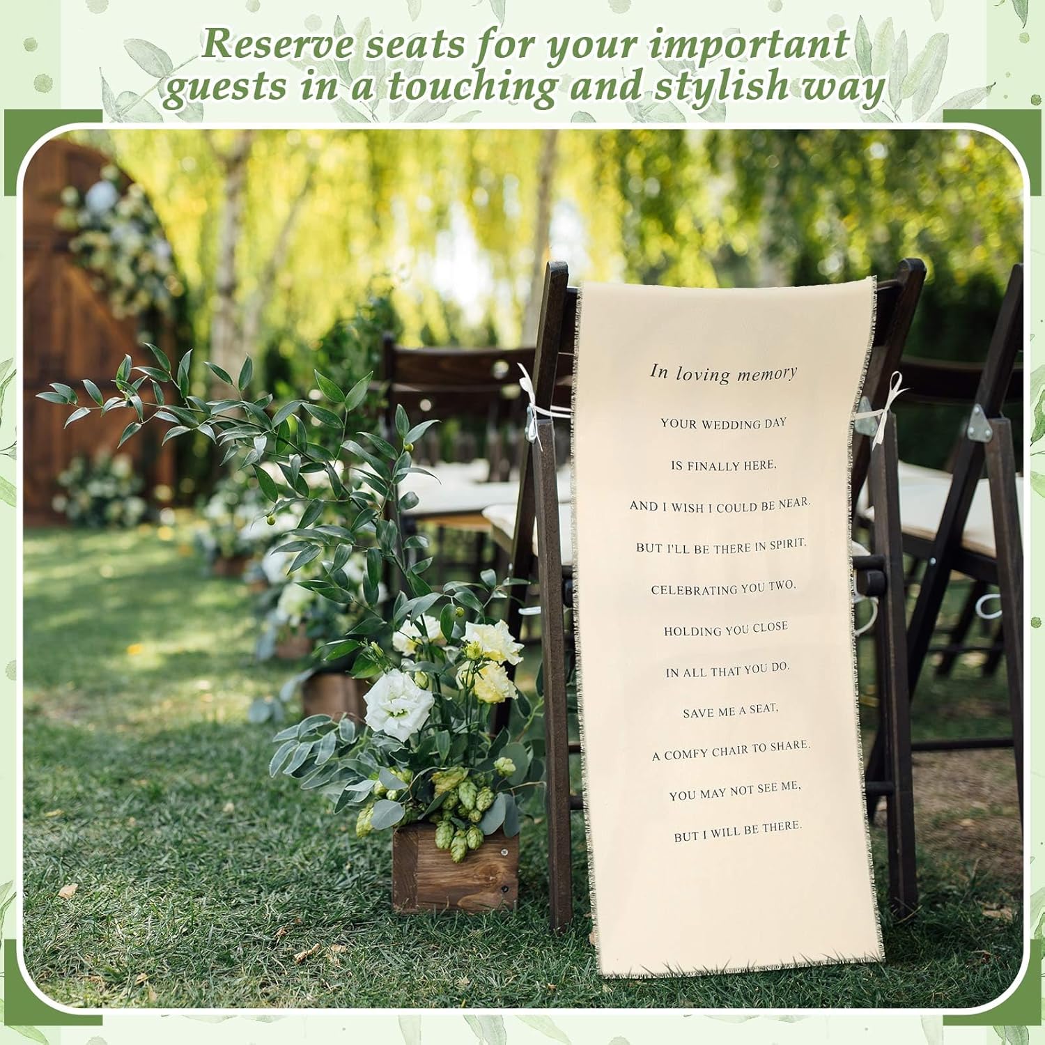 Loving Memory Wedding Chair Sign Banner