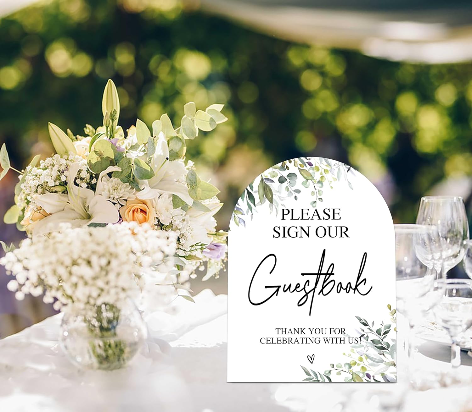 Wooden Arch Wedding Sign with Stand for Reception