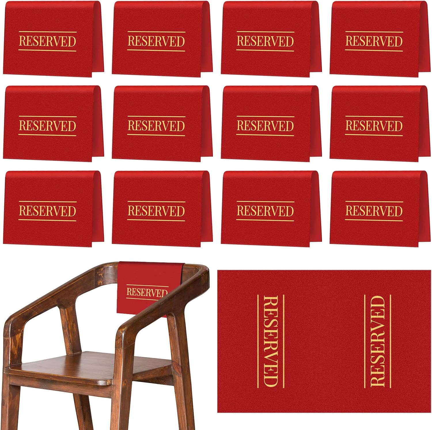 Buryeah Reserved Chair Signs for Weddings Parties Events 12 Pcs