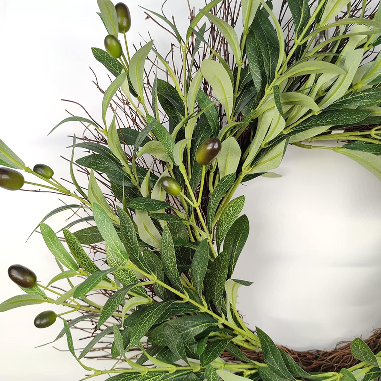 20 Inch Artificial Olive Wreath with Fruits