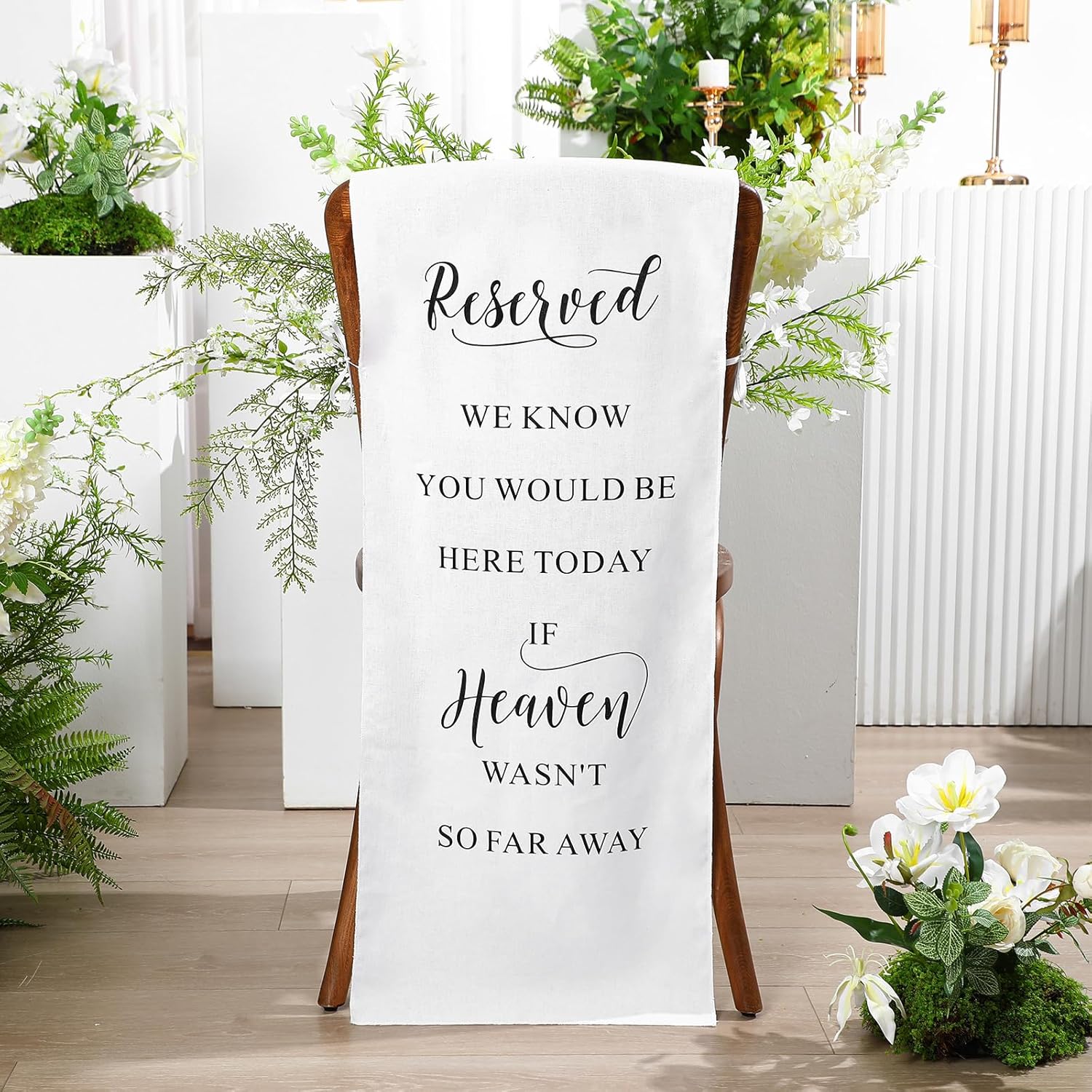 Loving Memory Wedding Chair Sign Banner Classic White