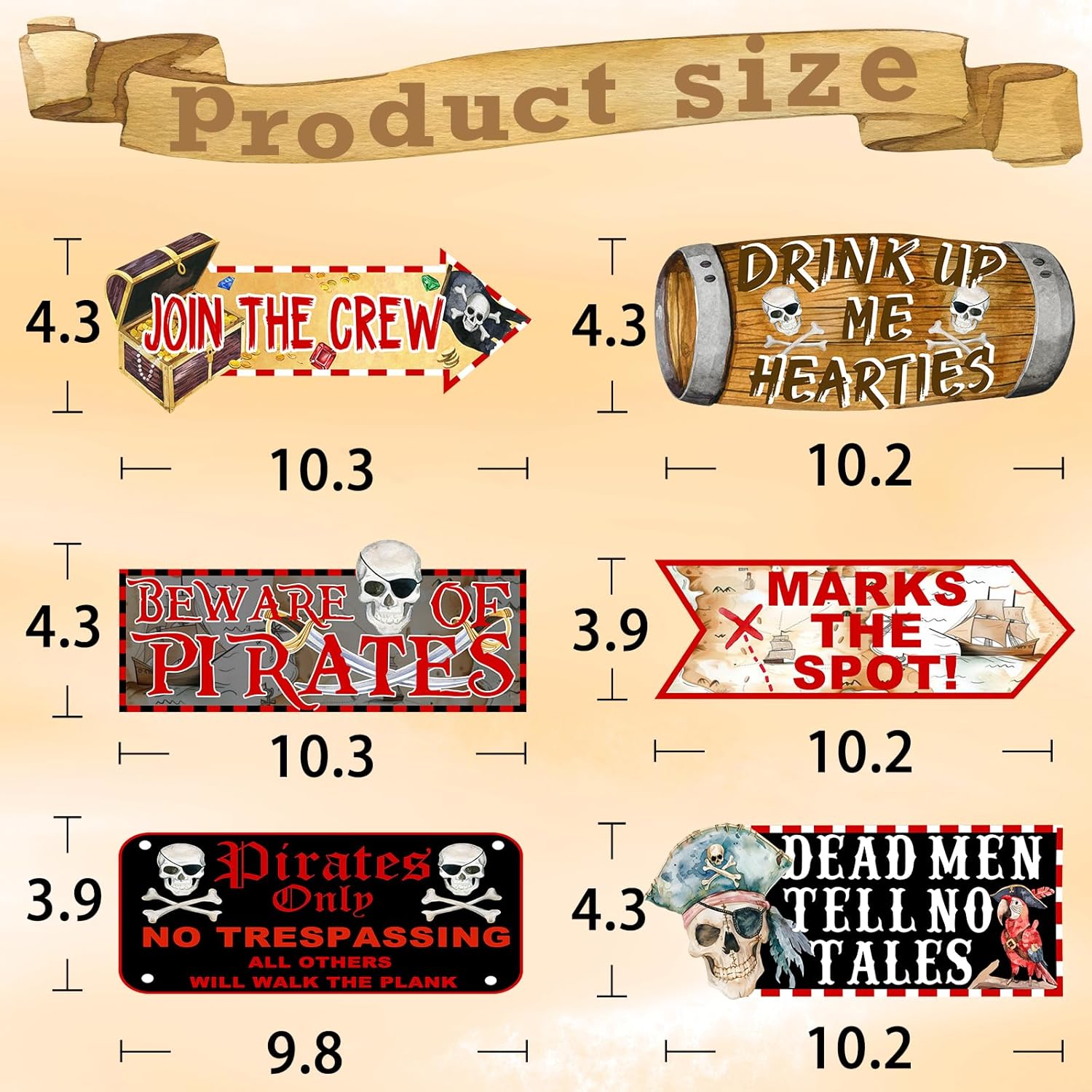 20-Piece Pirate Party Directional Signs Set