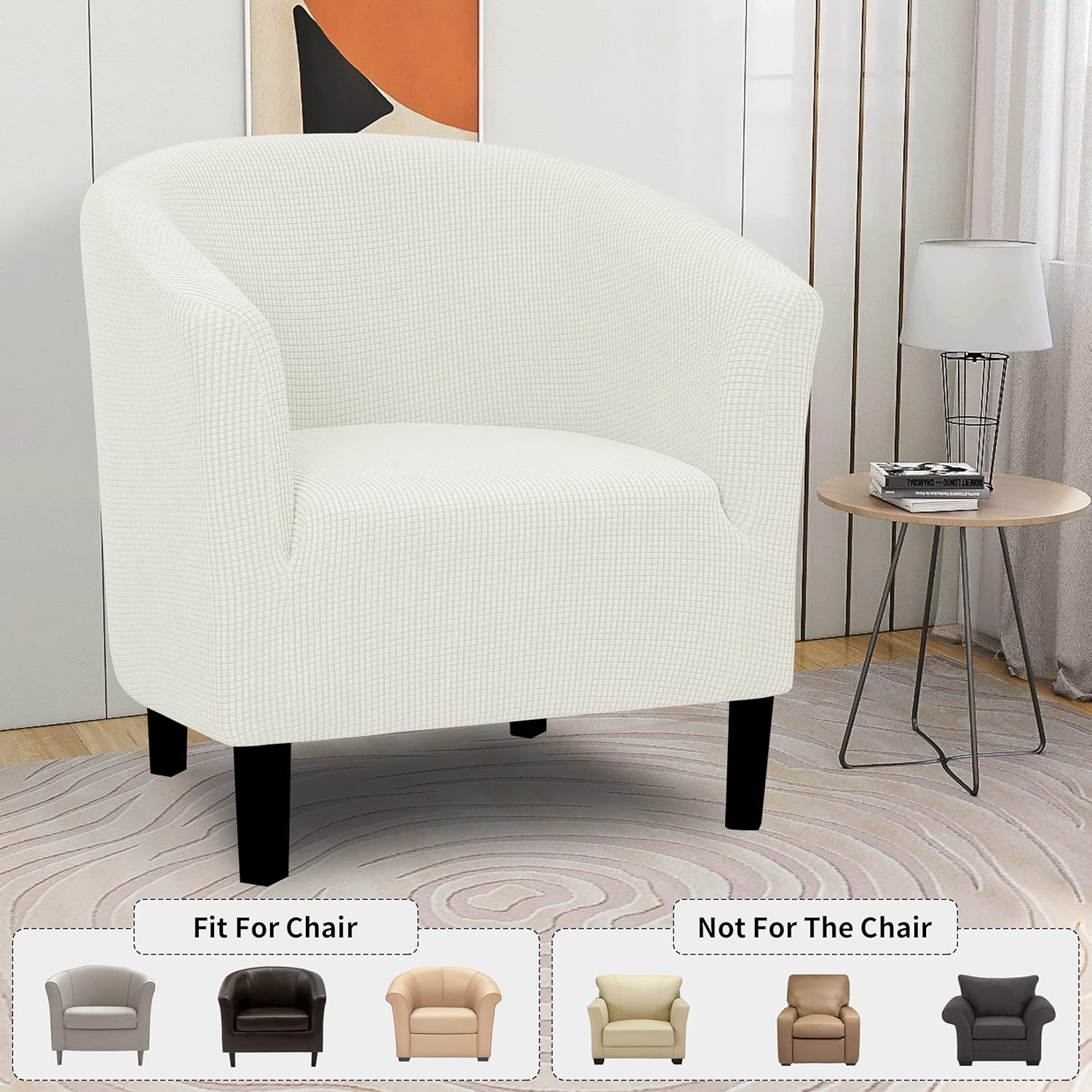 Easy-Going Stretch Club Armchair Slipcover Cream