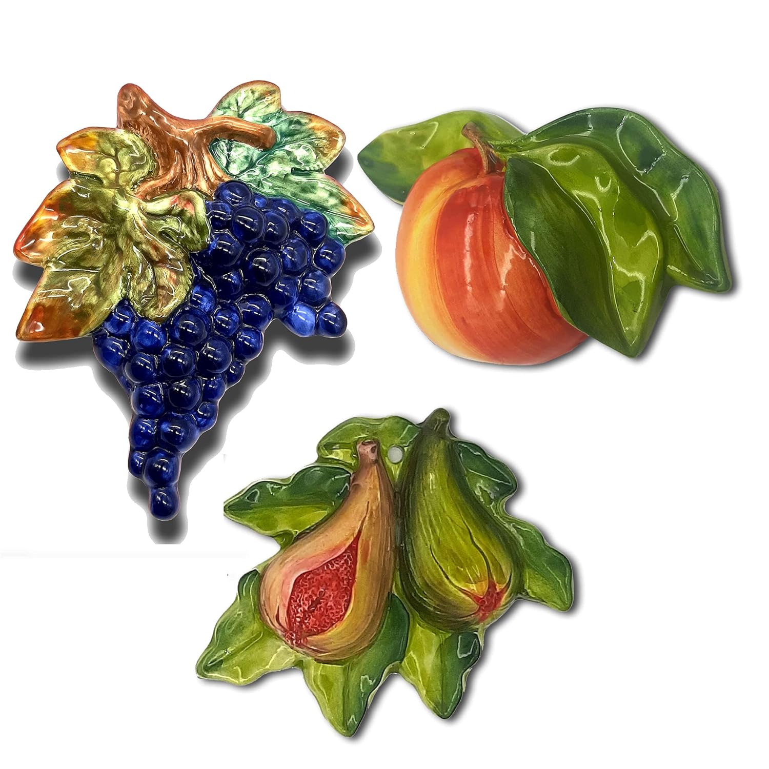 Italian Ceramic Fruits Wall Decor Accents