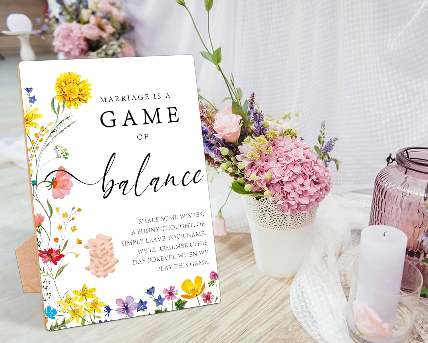 Marriage Is A Game Of Balance Wedding Sign