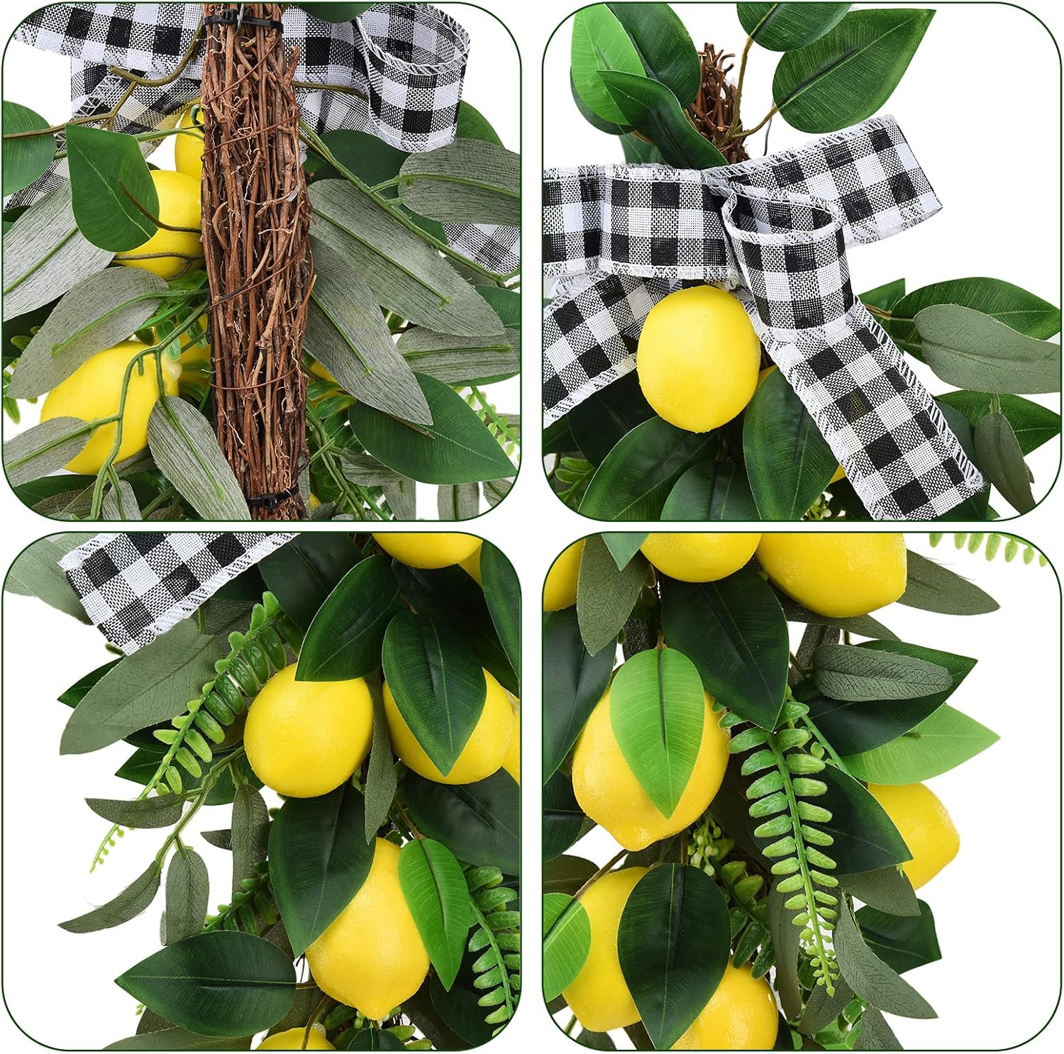 24 Inch Artificial Lemon Teardrop Swag for Front Door