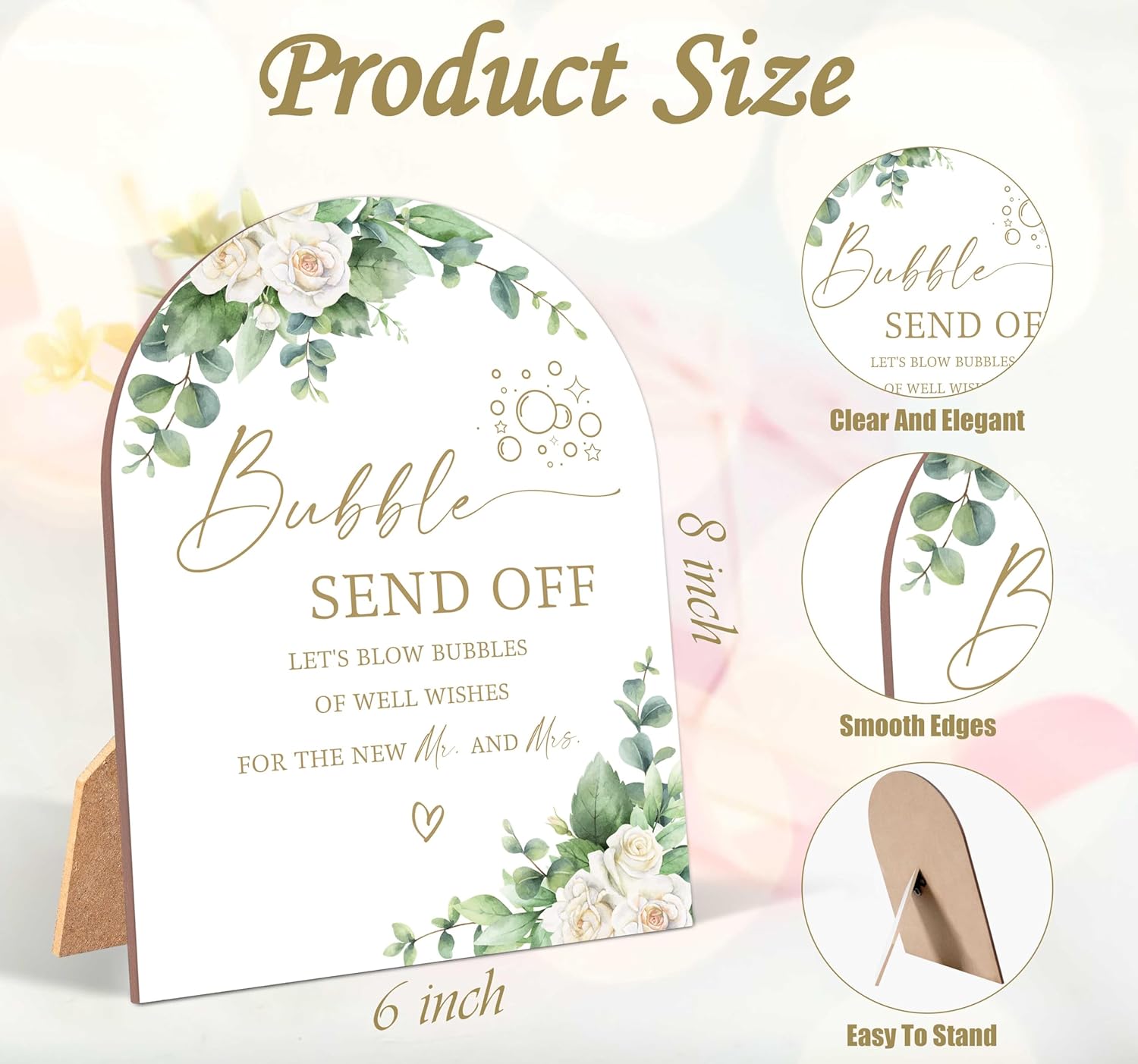 White Rose Bubble Wedding Reception Sign