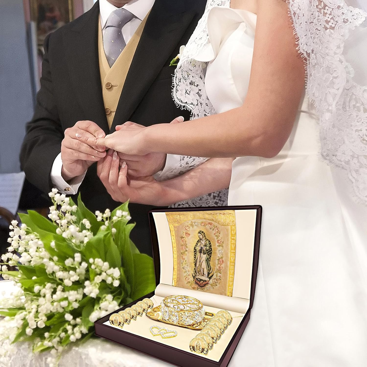 ESNOY Catholic Wedding Arras Set with 13 Unity Coins