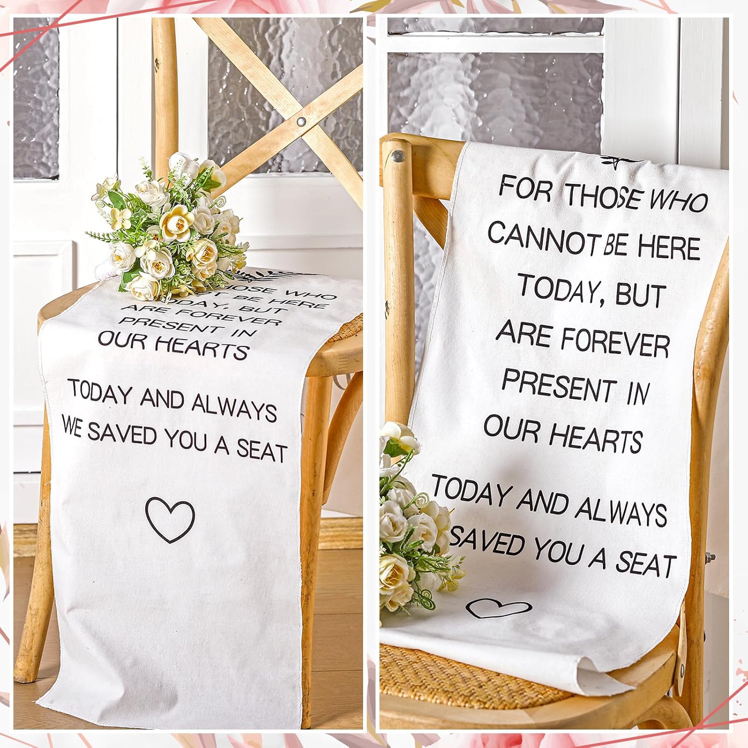 Yousoontic Memorial Wedding Chair Sign 14x49 Inch