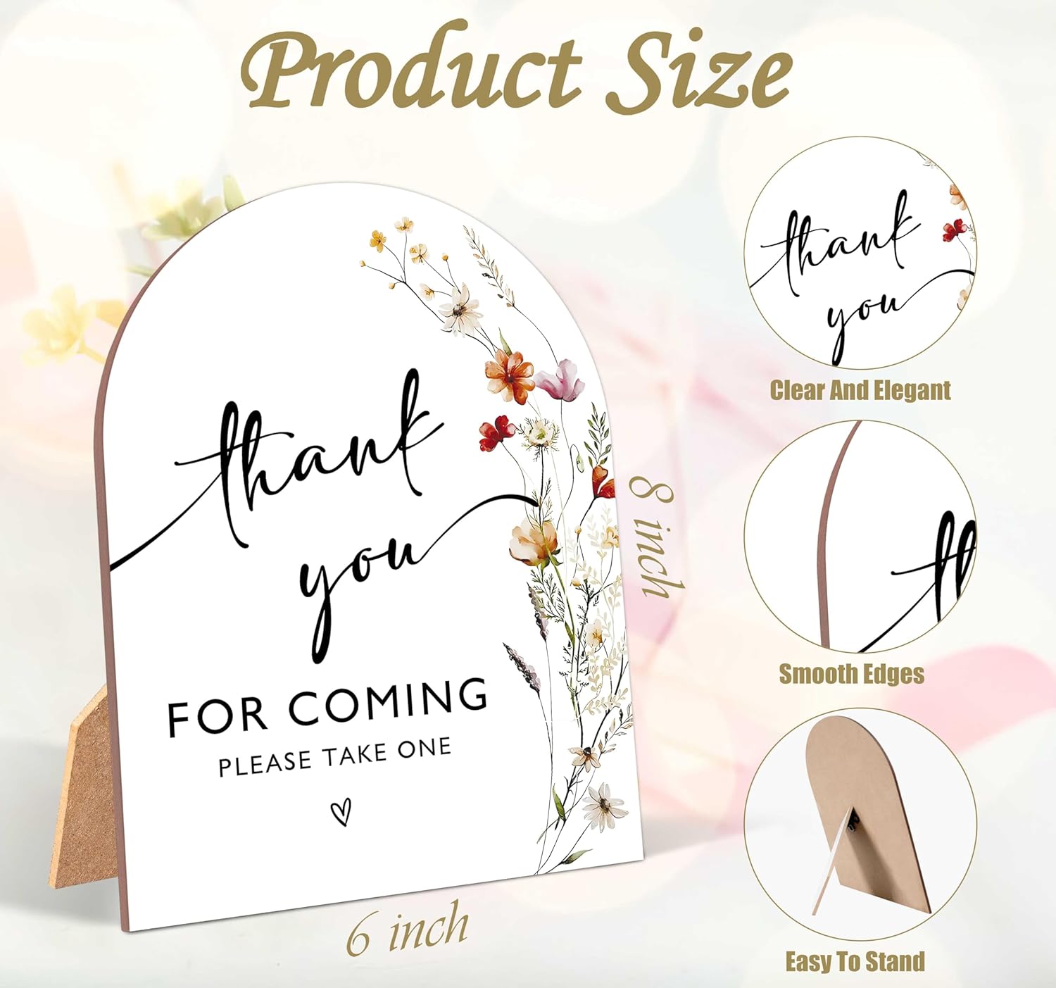 Wildflower Thank You For Coming Sign Wedding Reception Decor