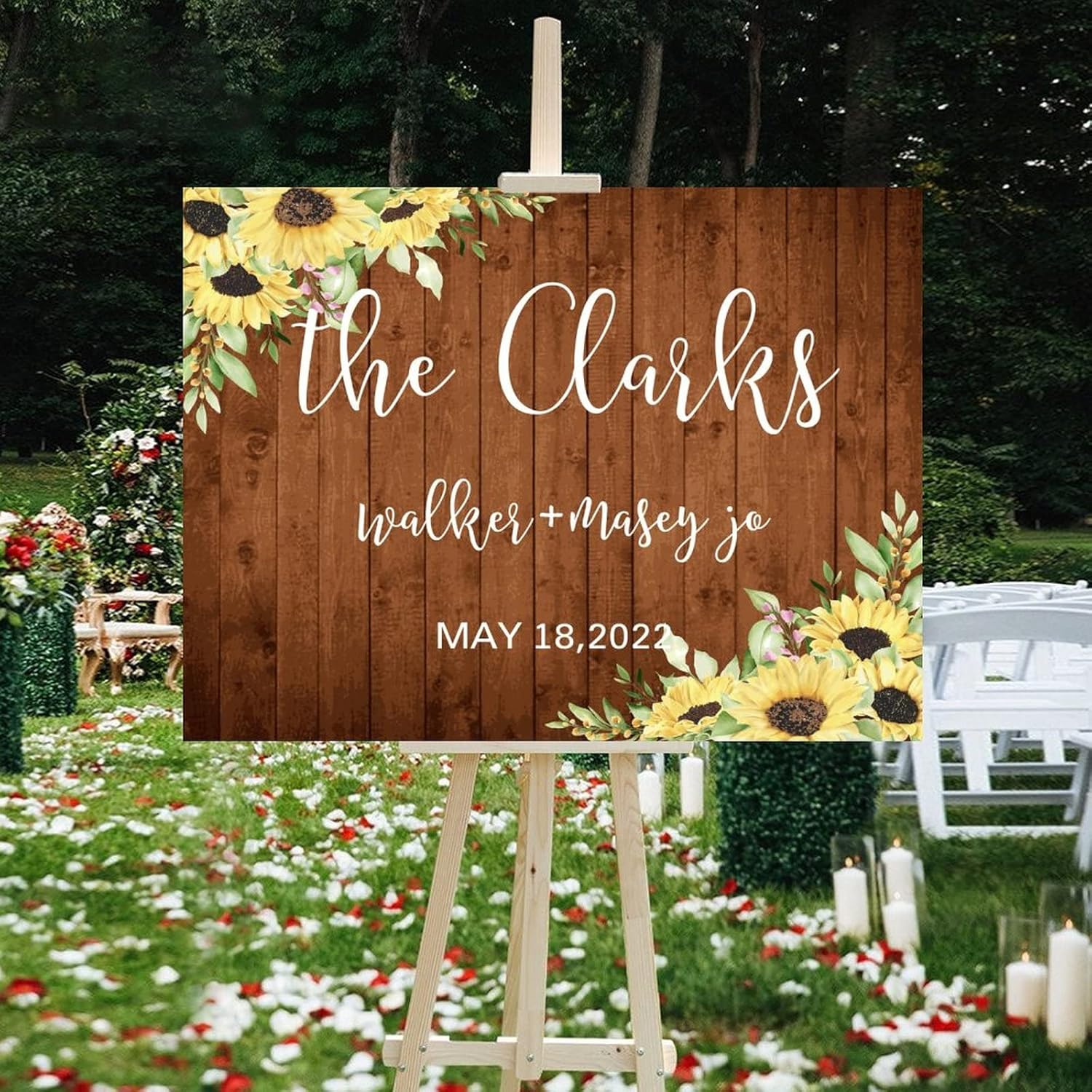 Personalized Wedding Welcome Sign Brown Wood 12x16 Inch