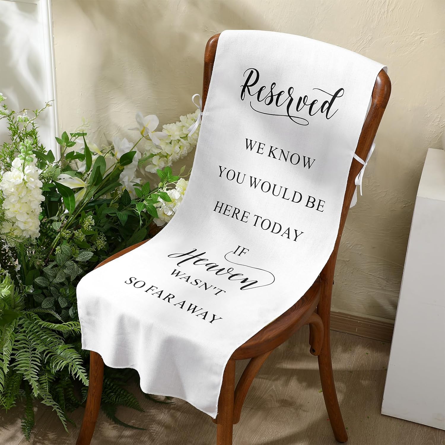 Loving Memory Wedding Chair Sign Banner Classic White