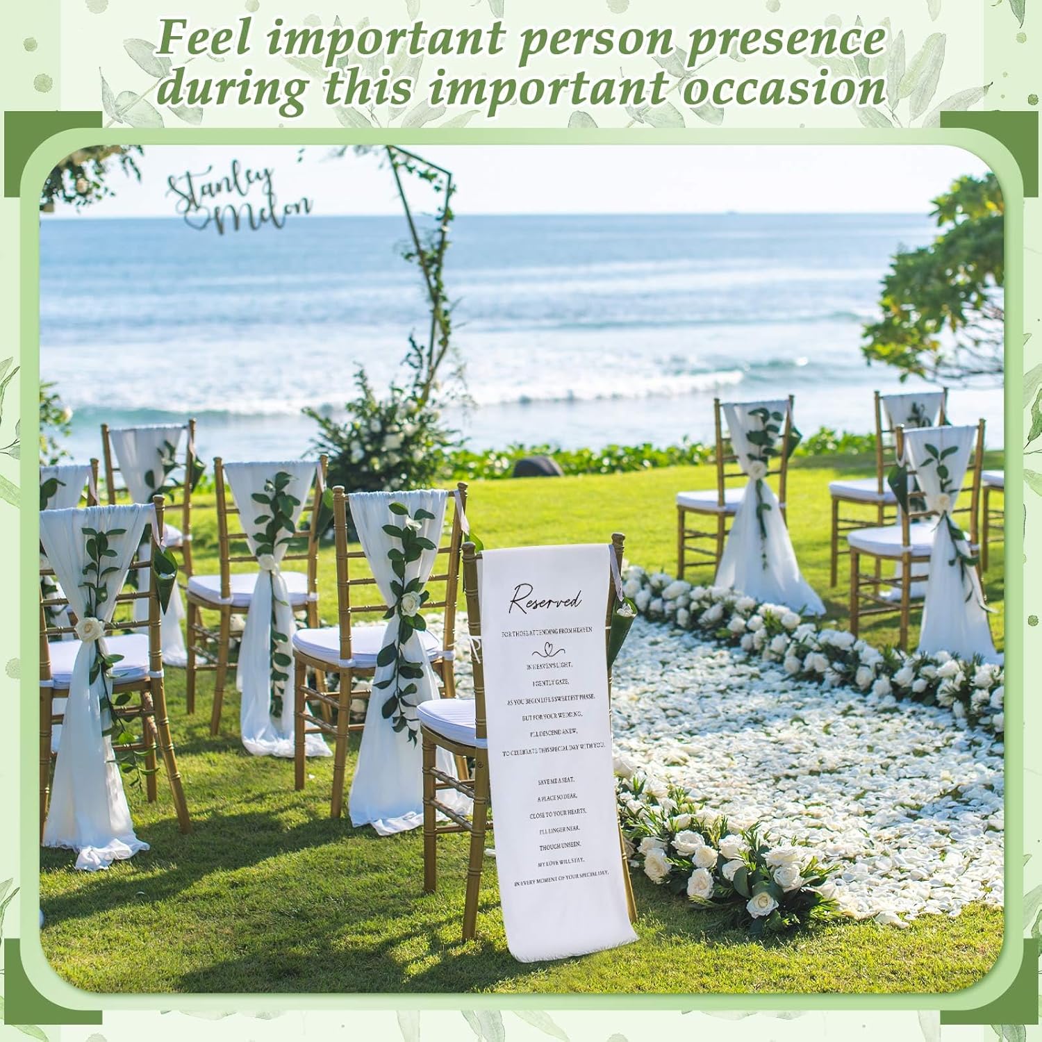 Loving Memory Wedding Chair Sign for Reserved Seats