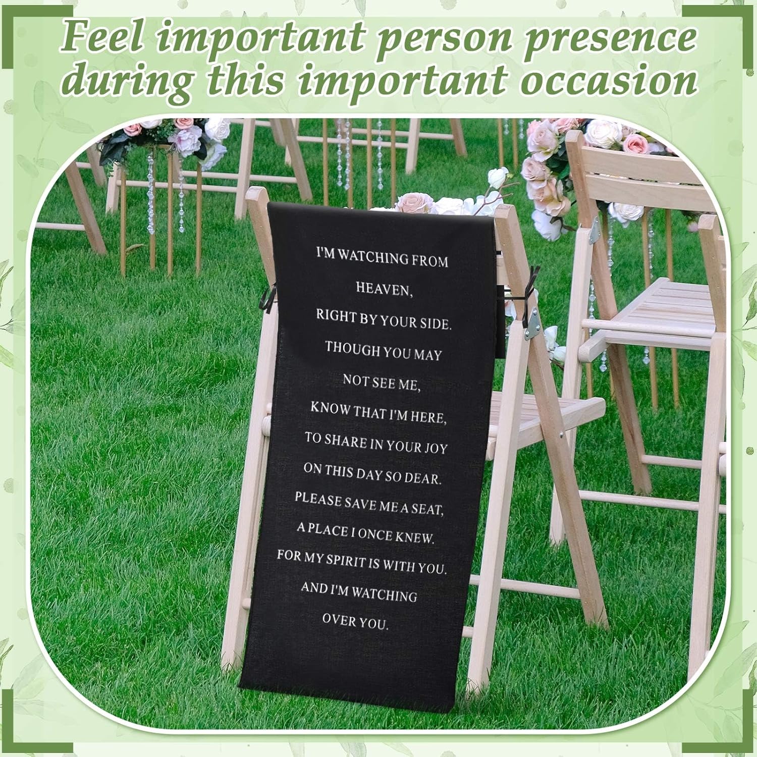 Loving Memory Wedding Chair Sign - Reserved Seat Banner for Ceremony