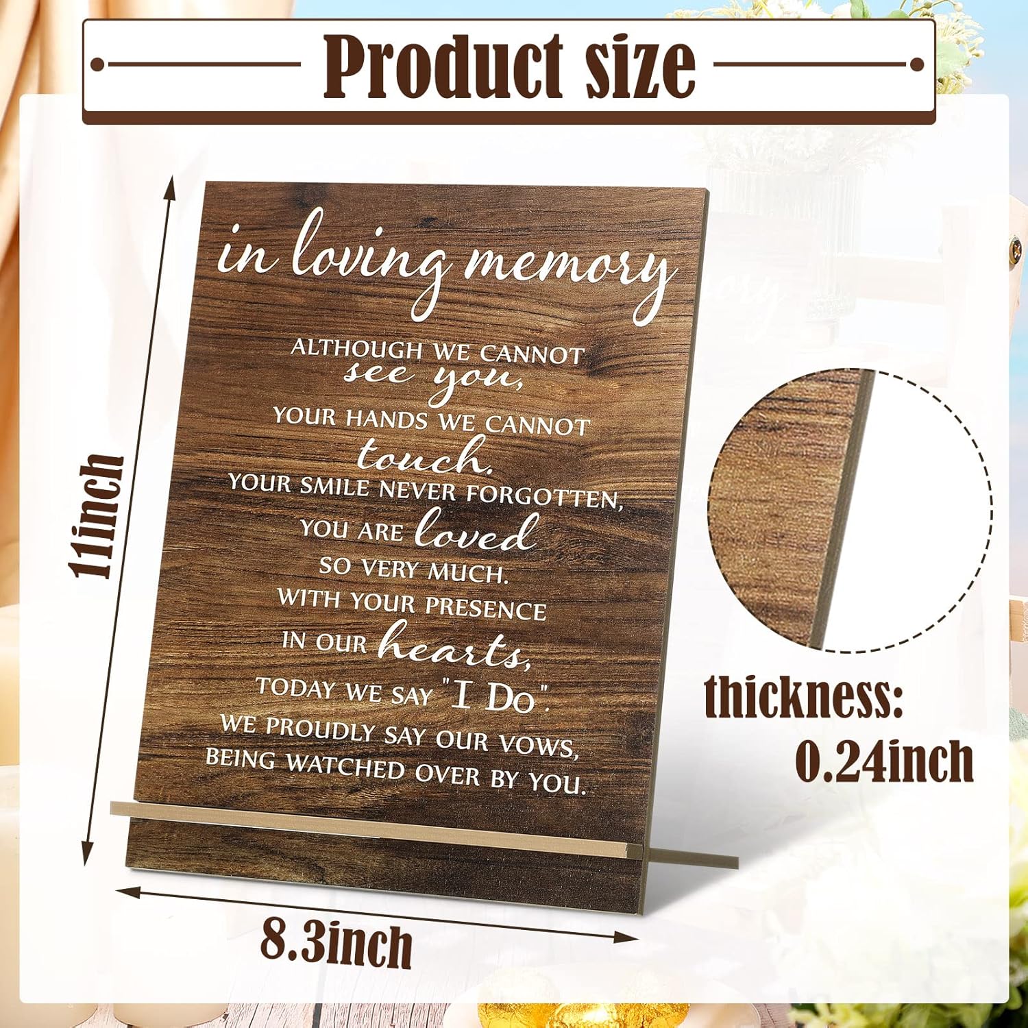 Chunful Memorial Wedding Sign Classic Wood Acrylic Decor