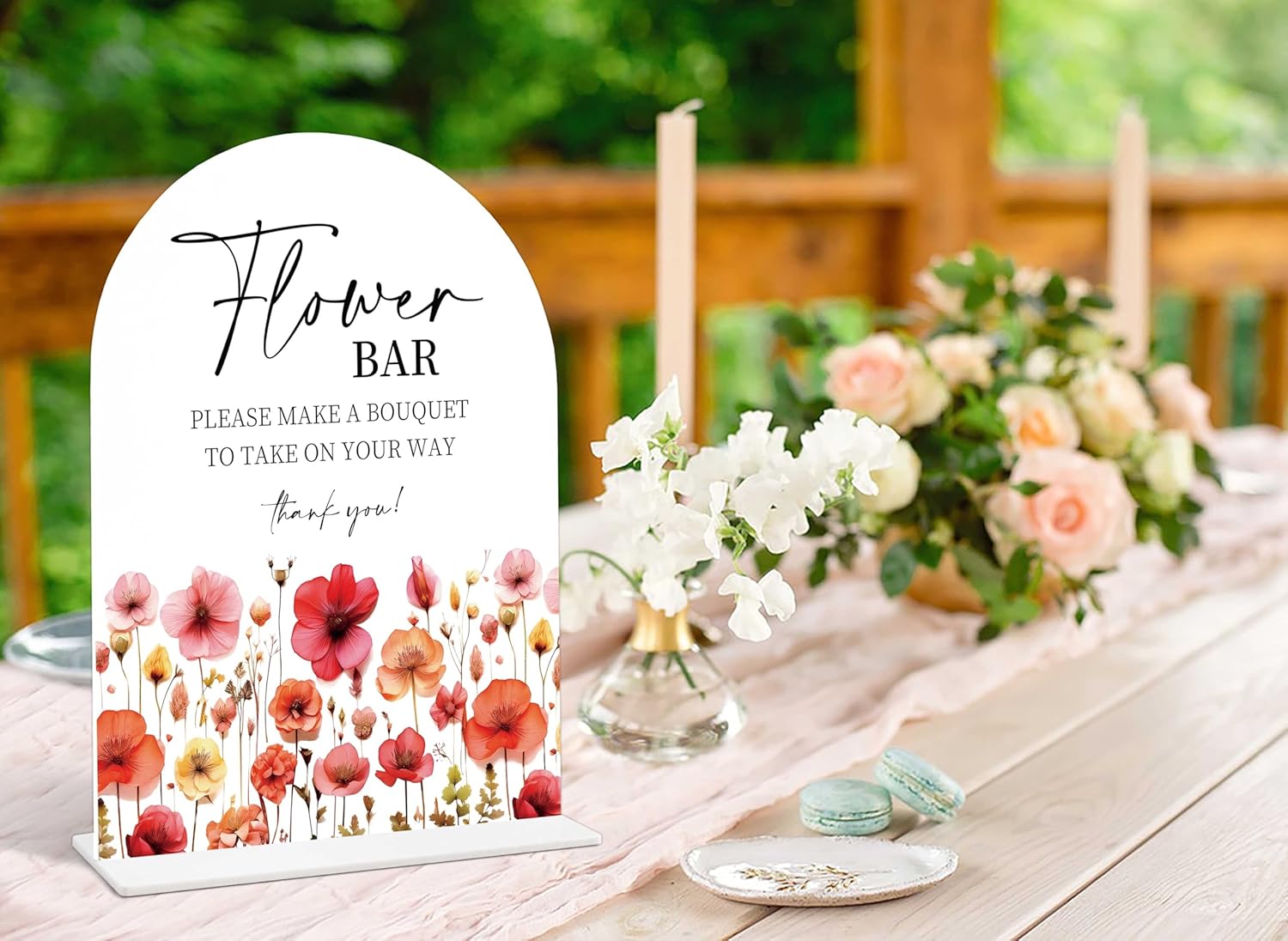 Floral Bar Sign for Wedding Reception and Ceremony