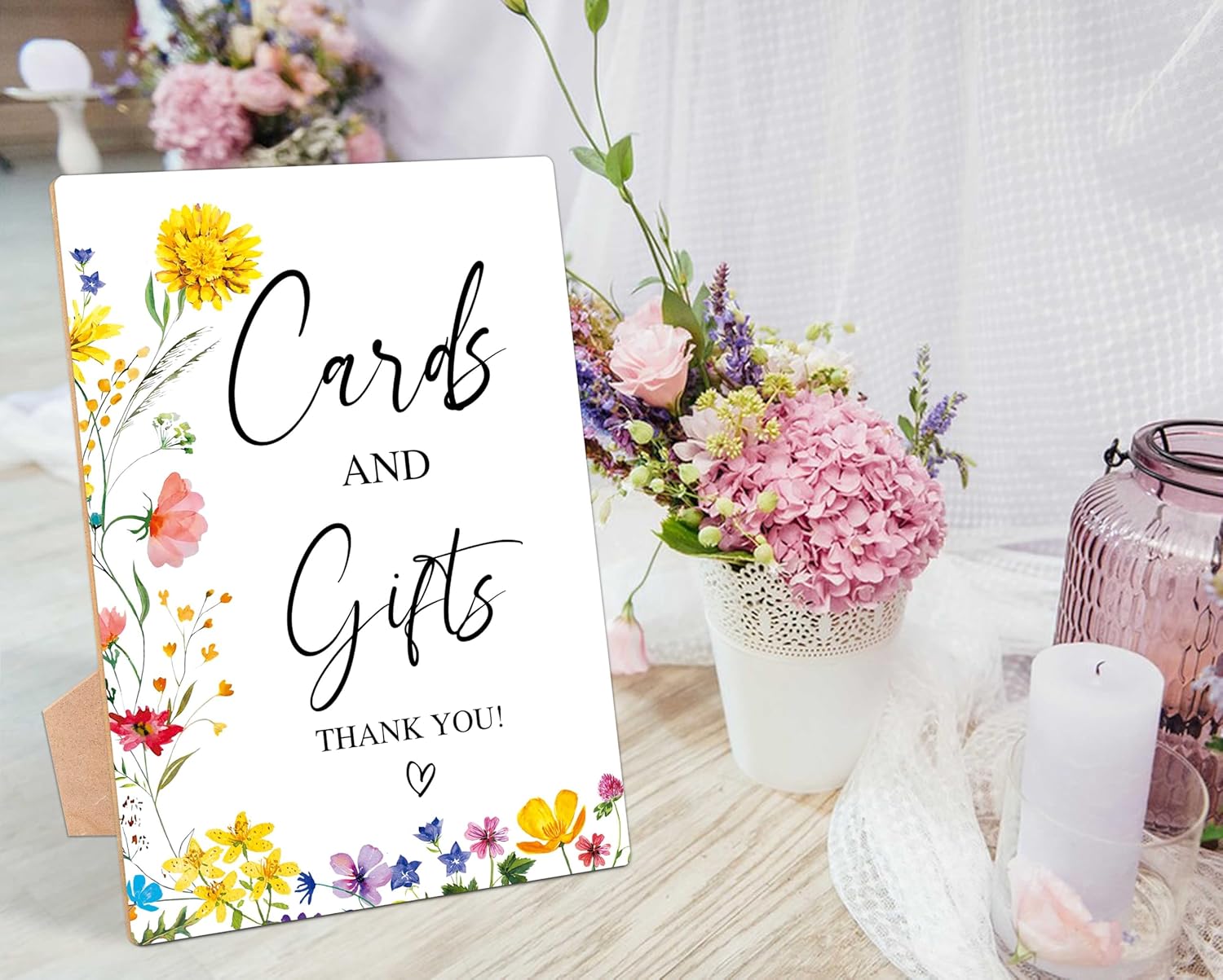 Wooden Tabletop Wedding Sign with Stand Pack of 1