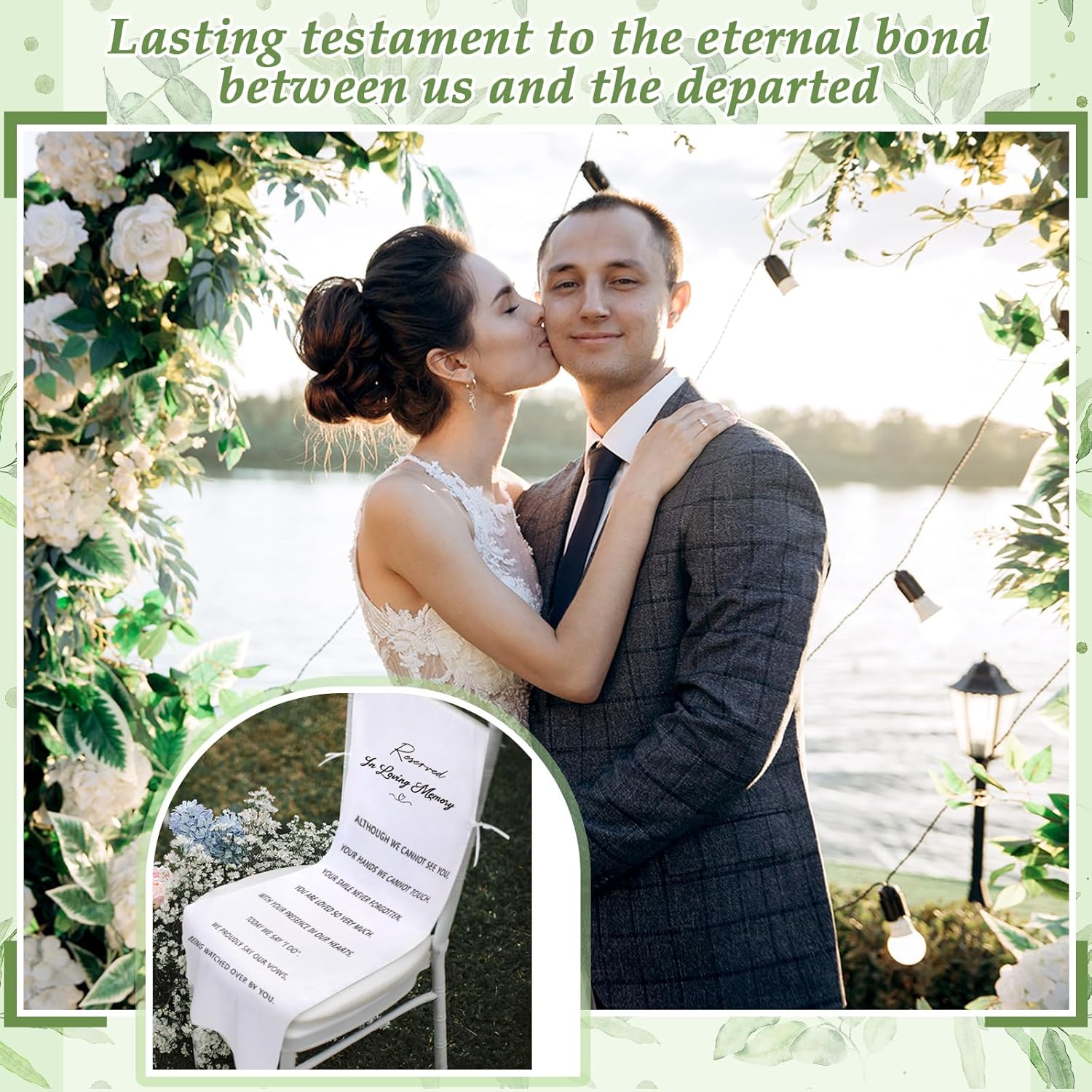 Loving Memory Wedding Chair Sign Banner White 15 x 50