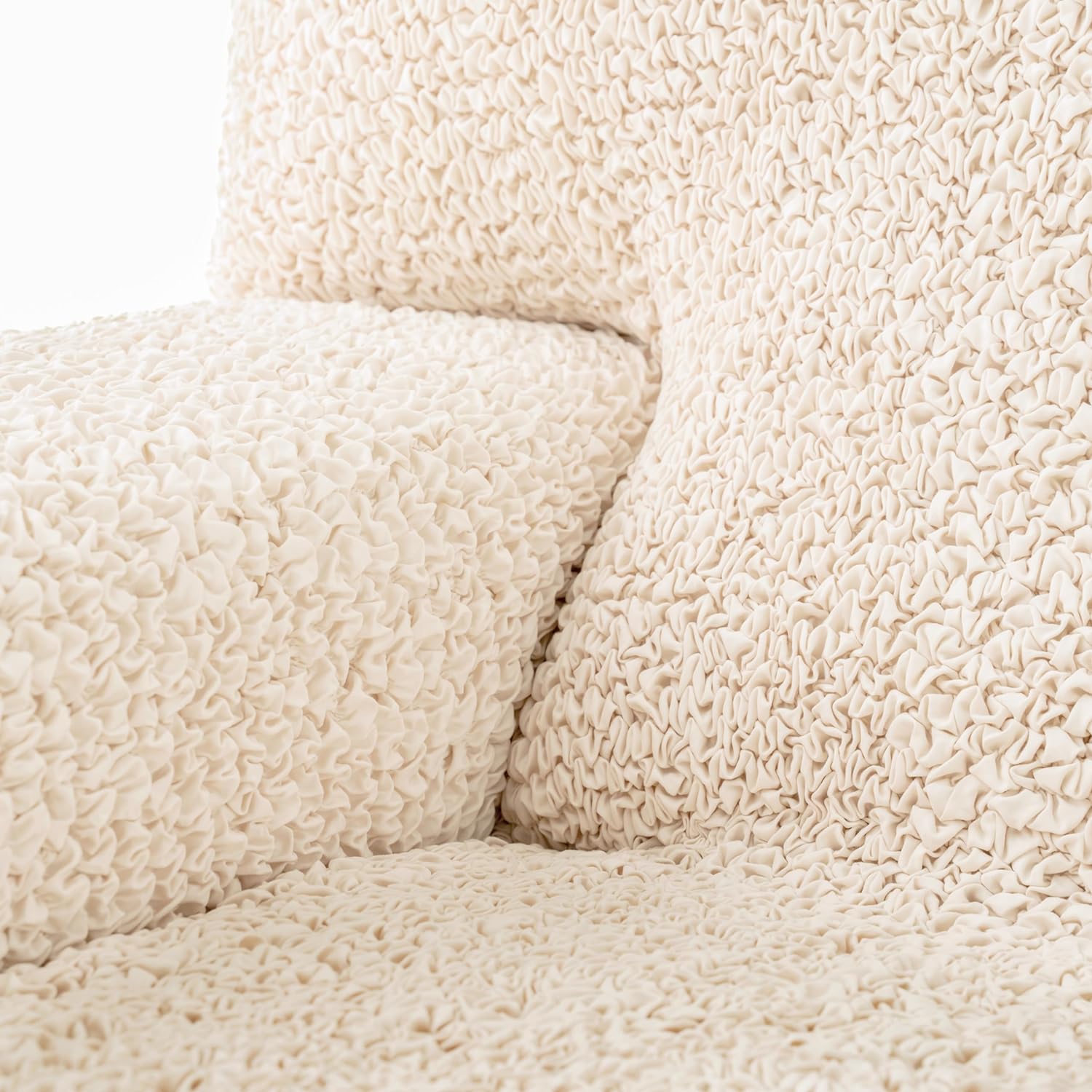 PAULATO Chair Cover - Stretch Fit 1-Piece Slipcover - Cream