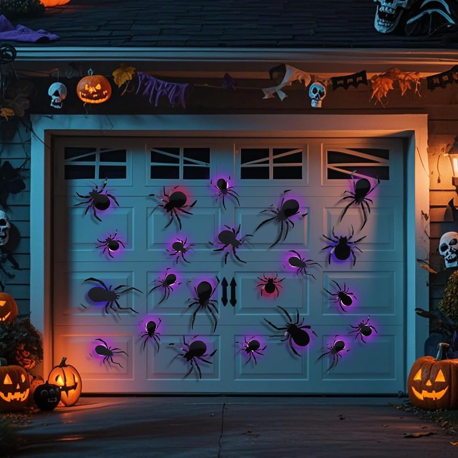 DRDUDU 36 Pack Halloween Spider Wall Decor