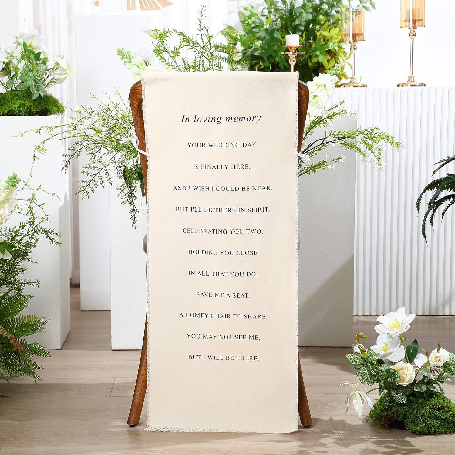 Loving Memory Wedding Chair Sign Banner